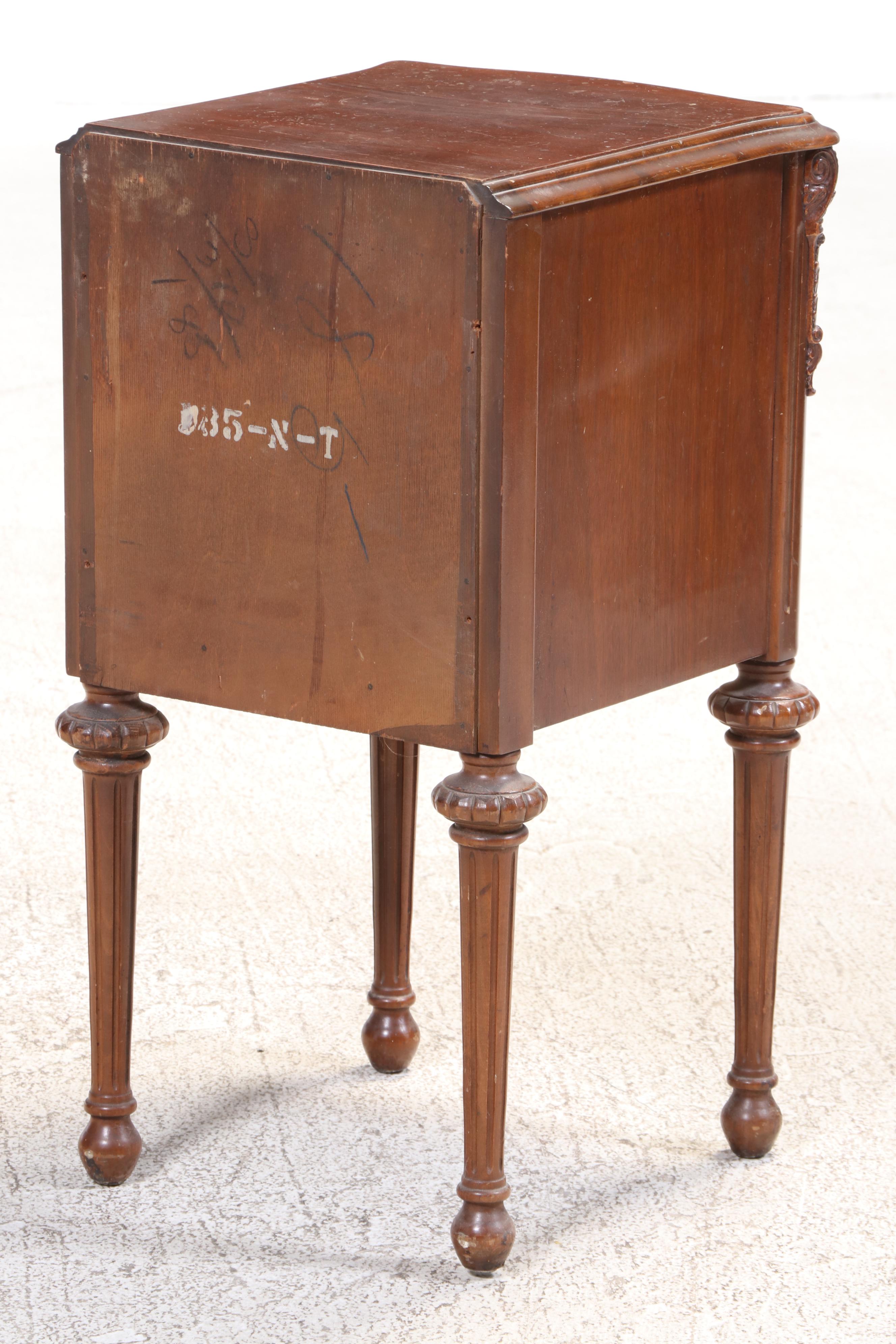 Two French Style Hardwood Bedside Tables, Early 20th Century
