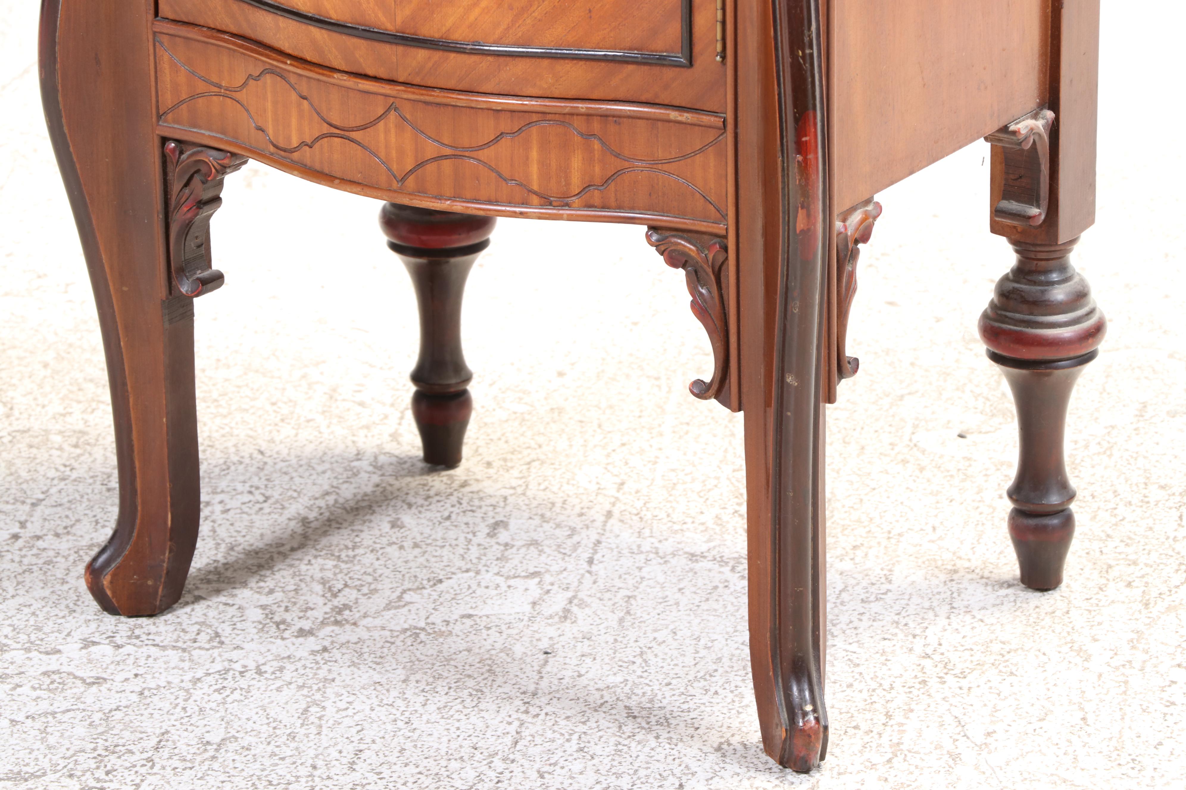Two French Style Hardwood Bedside Tables, Early 20th Century