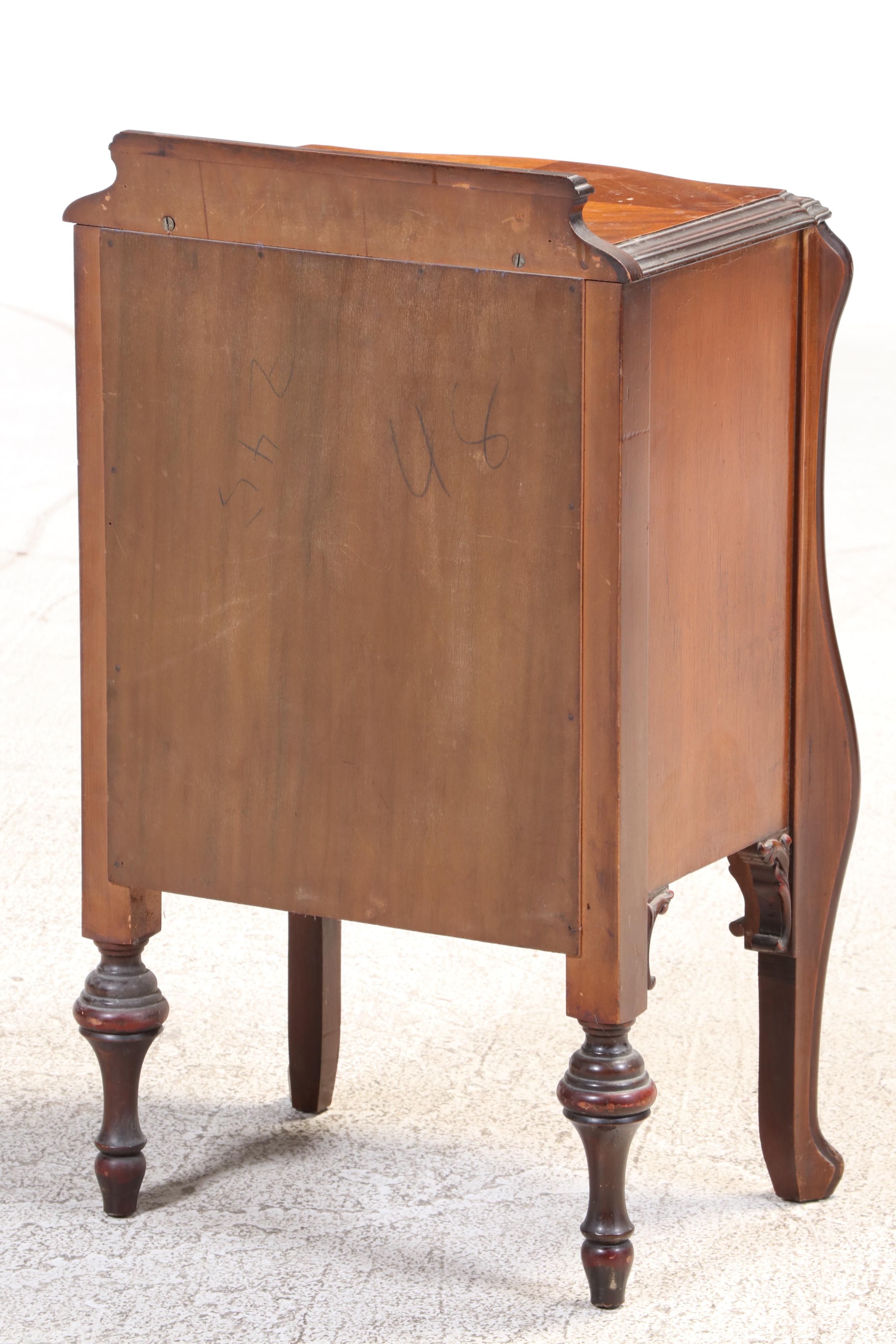 Two French Style Hardwood Bedside Tables, Early 20th Century
