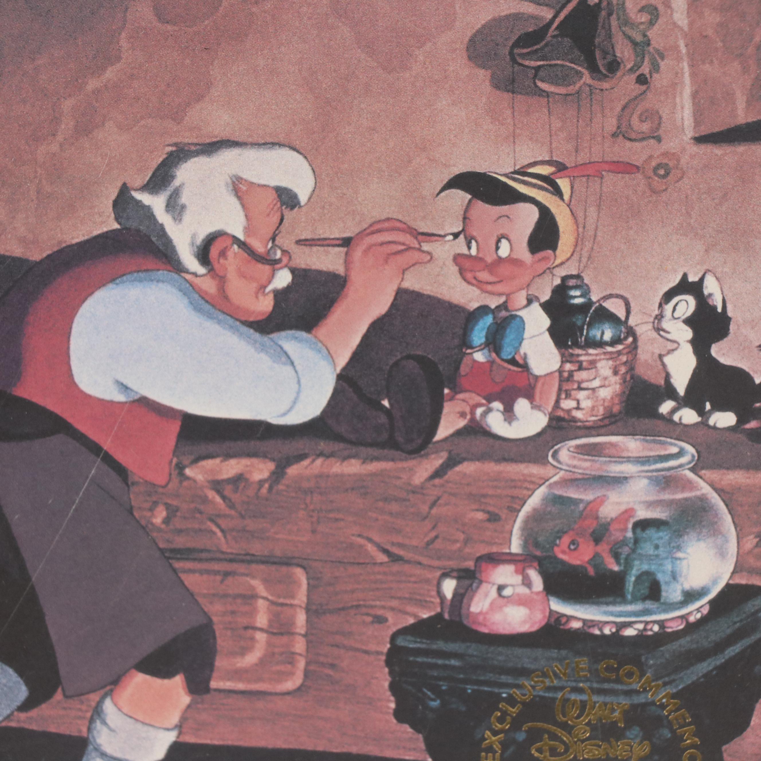 Disney Offset Lithograph of Scene from "Pinocchio," 1993
