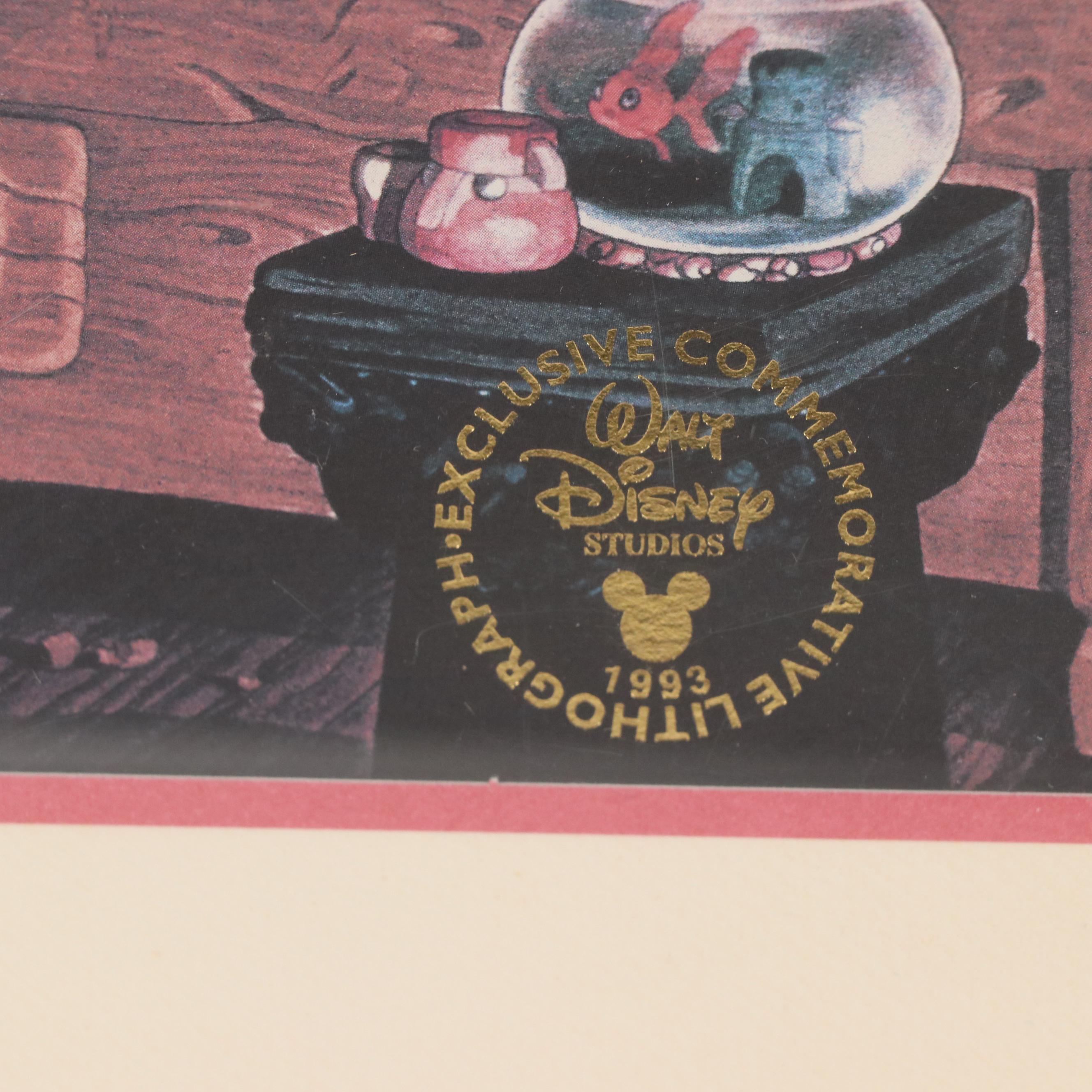 Disney Offset Lithograph of Scene from "Pinocchio," 1993