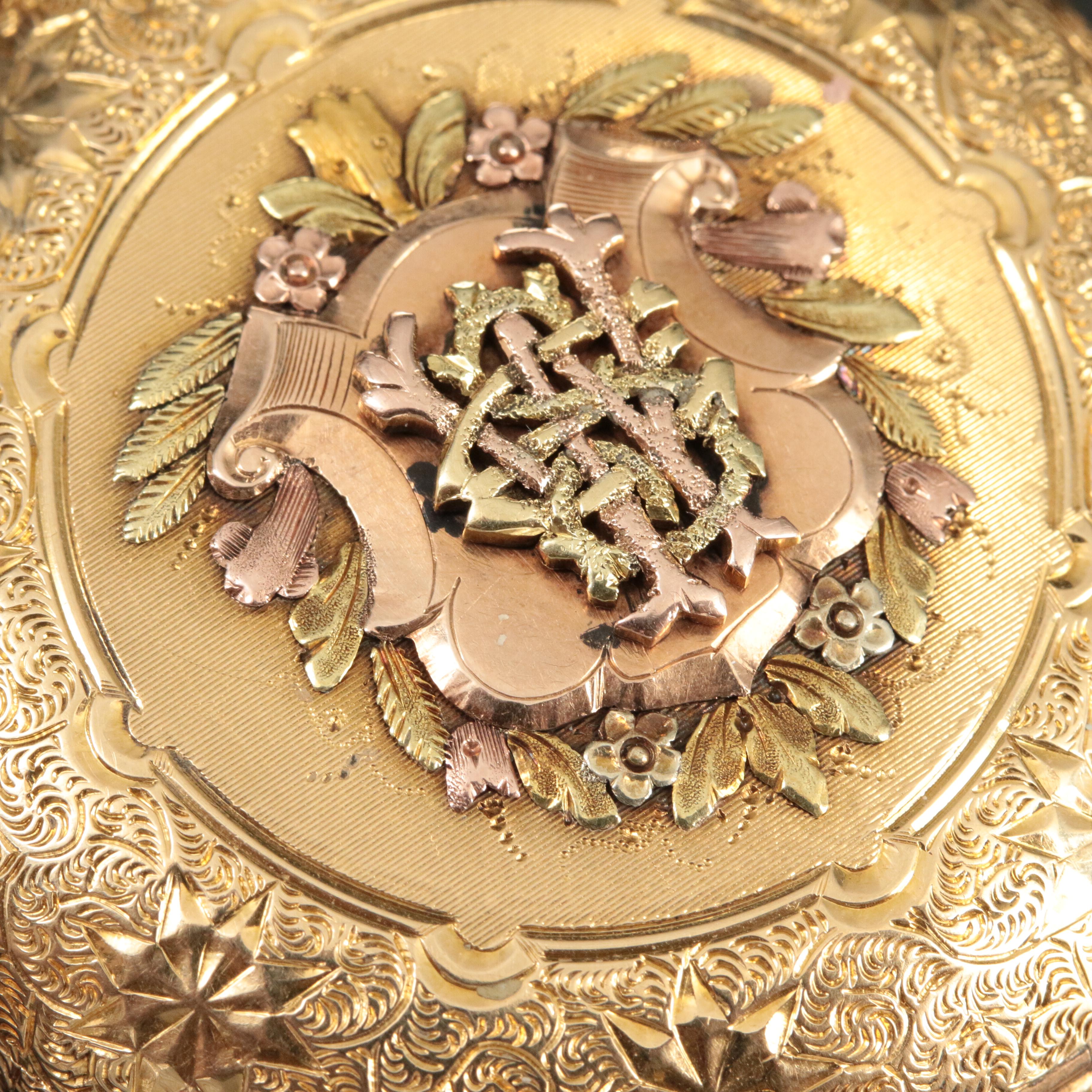 1884 18K Elgin Diamond and Ruby Decorated Hunting Case Pocket Watch