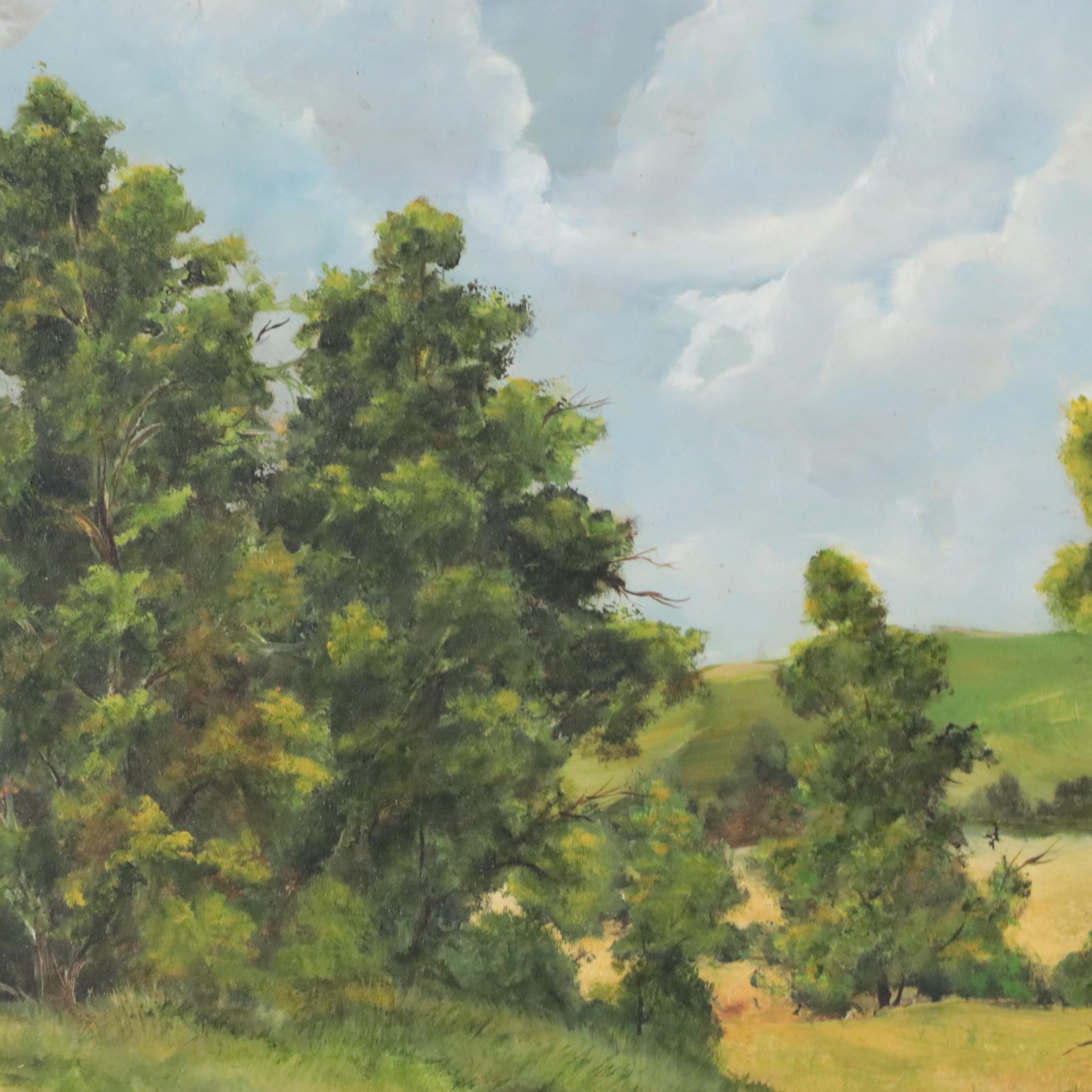 Bucolic Landscape Oil Painting
