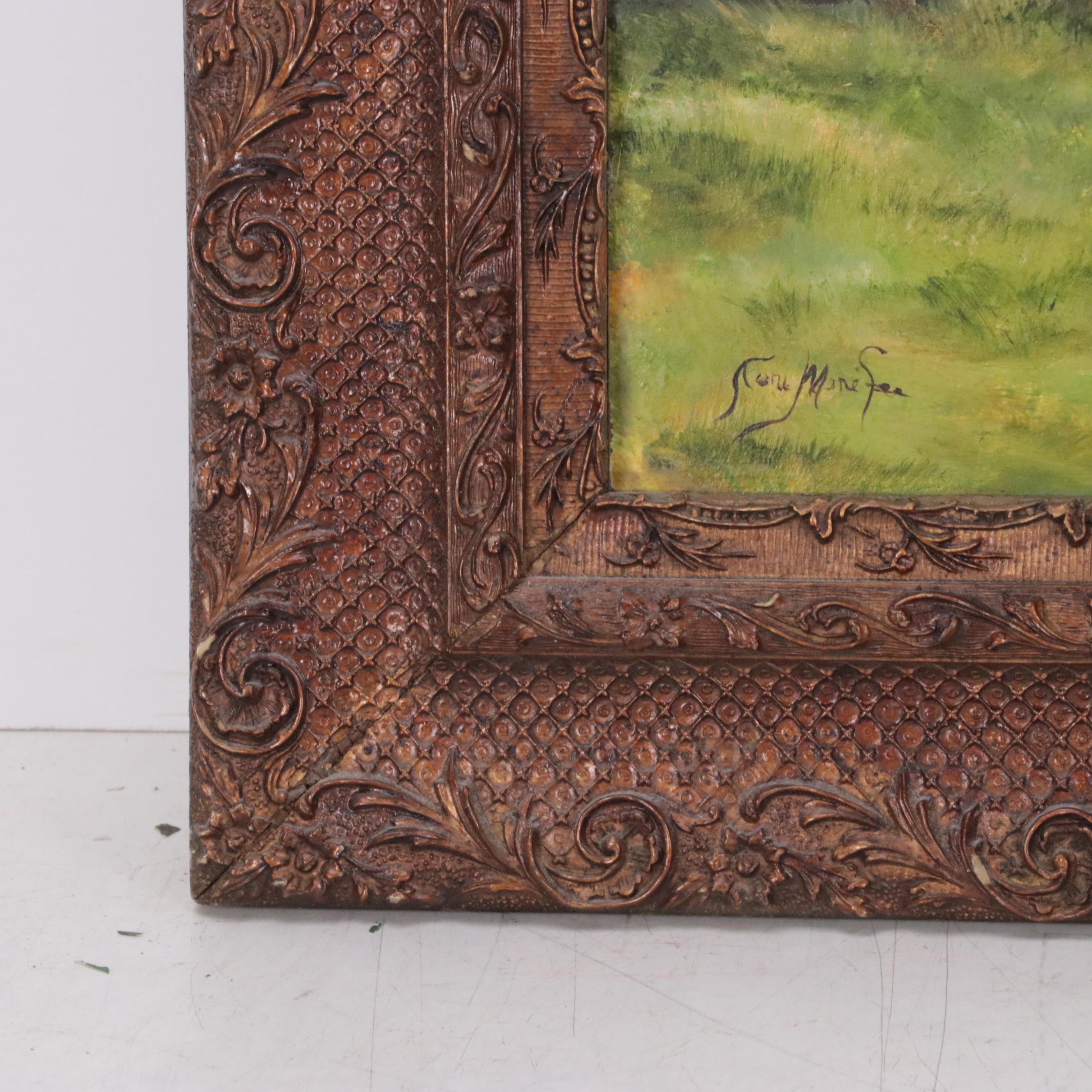 Bucolic Landscape Oil Painting