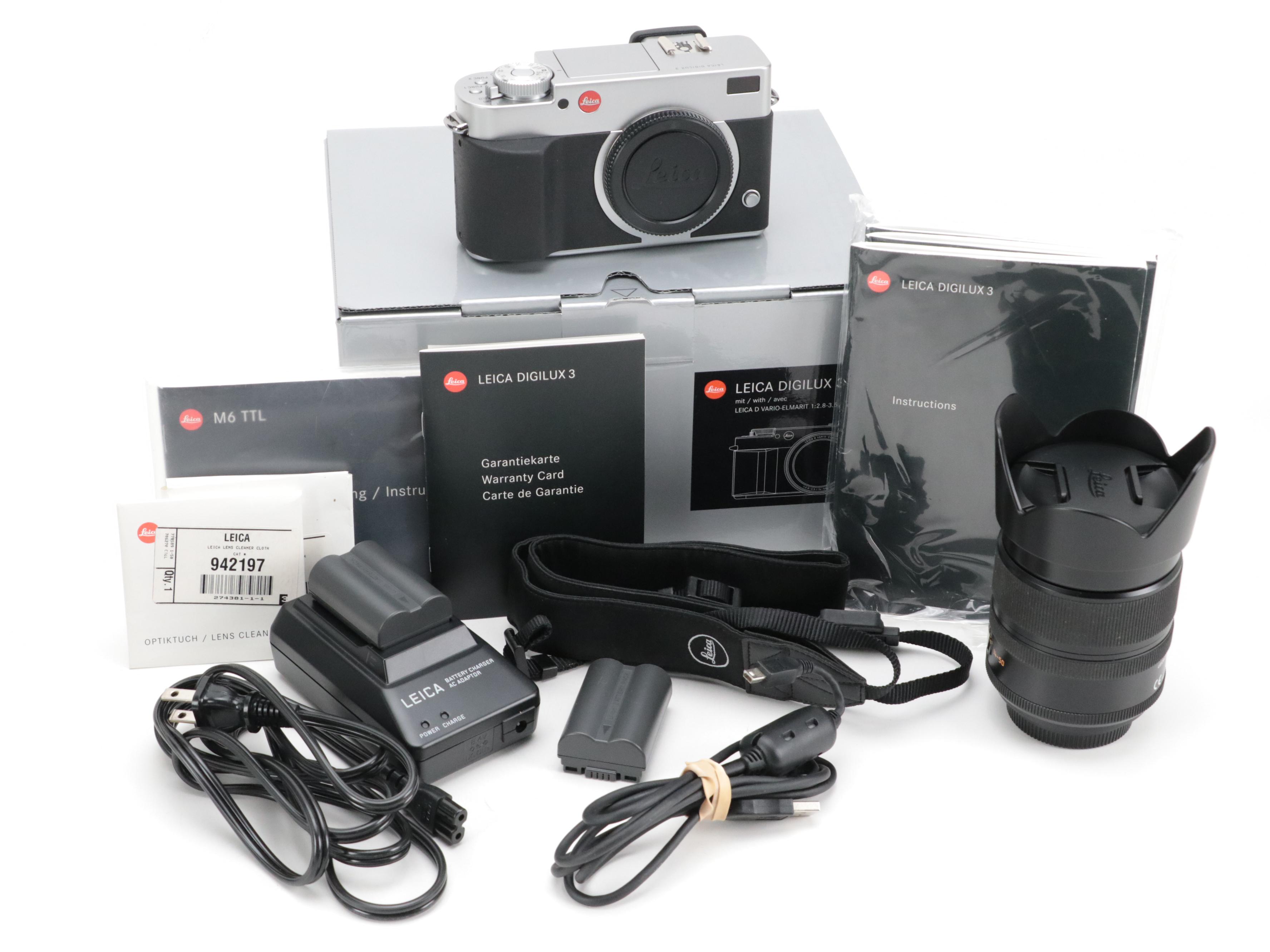 Leica M6, Digilux 3 and Mini Camera With Lenses, Battery Charger and More