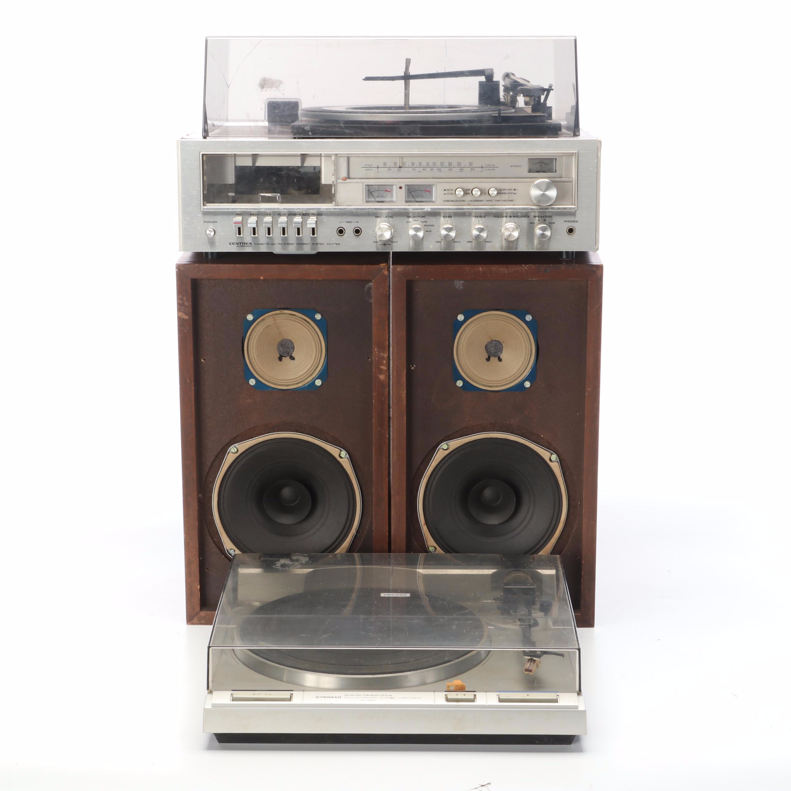Pioneer Centrex Record Player & Cassette Player With CMC Speakers