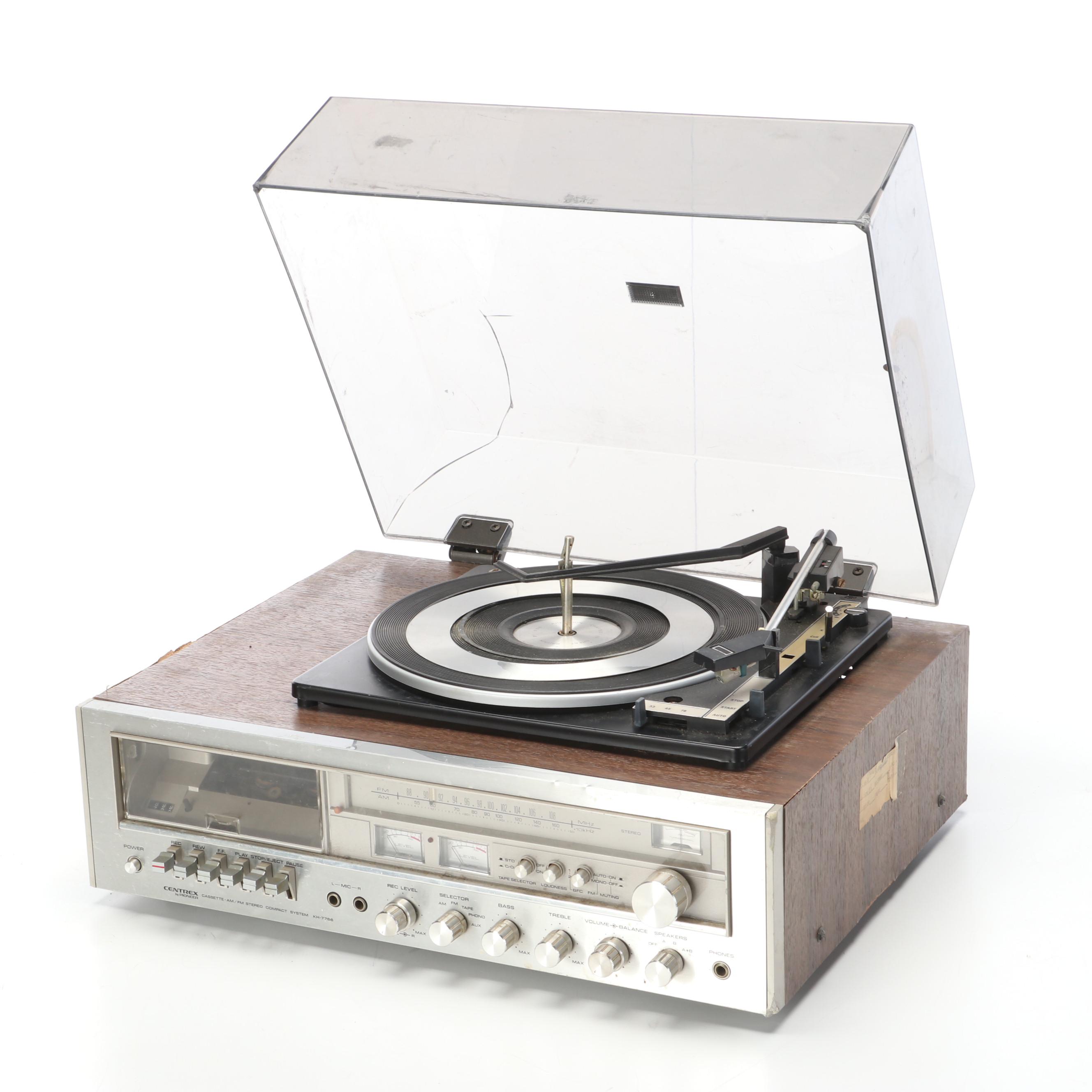 Pioneer Centrex Record Player & Cassette Player With CMC Speakers