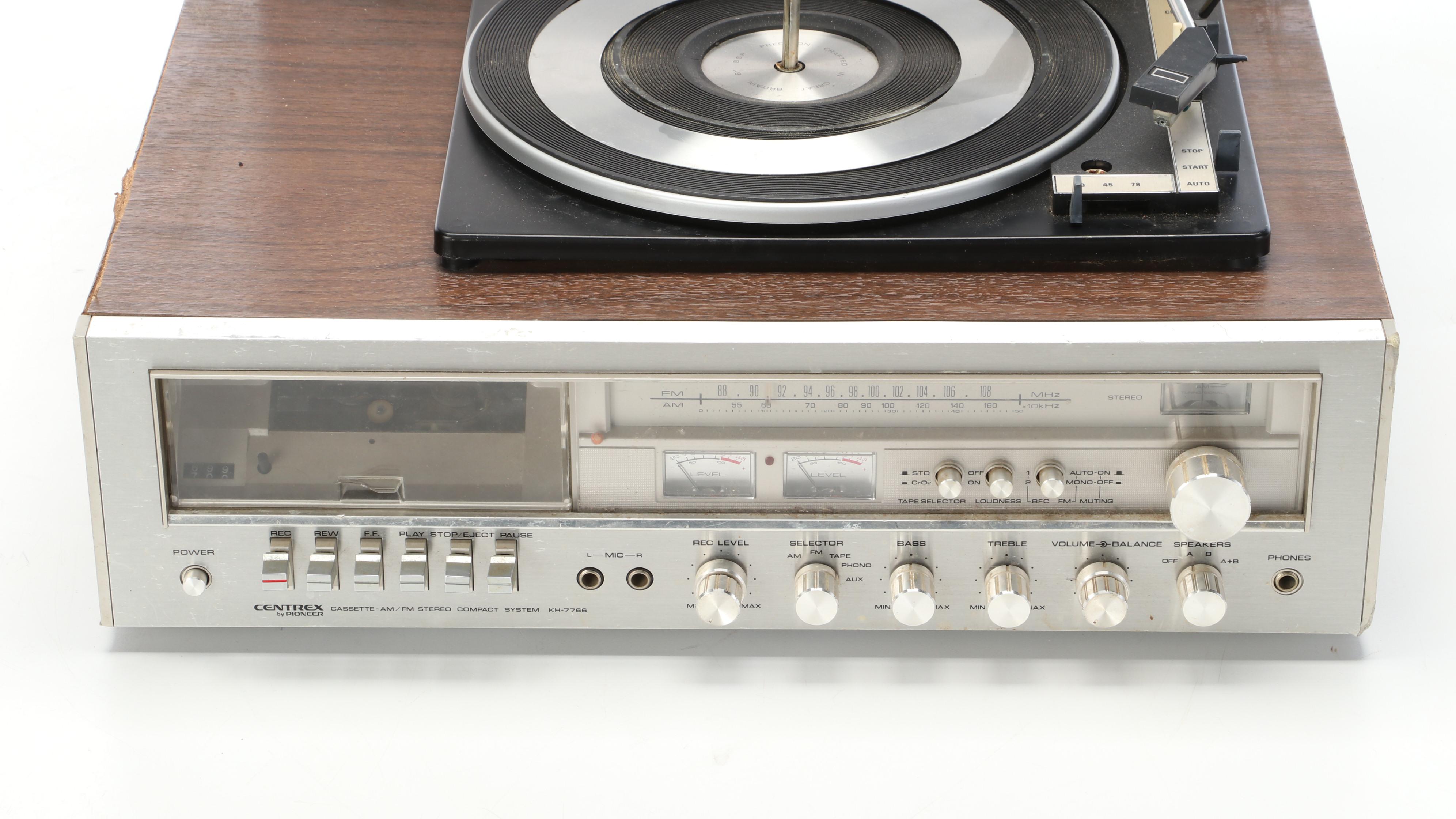 Pioneer Centrex Record Player & Cassette Player With CMC Speakers