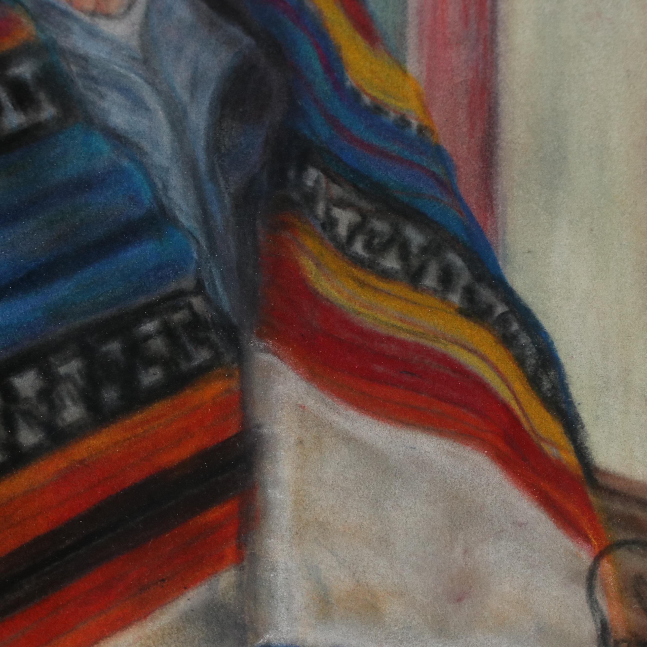 Female Portrait Chalk Pastel Drawing, 1987