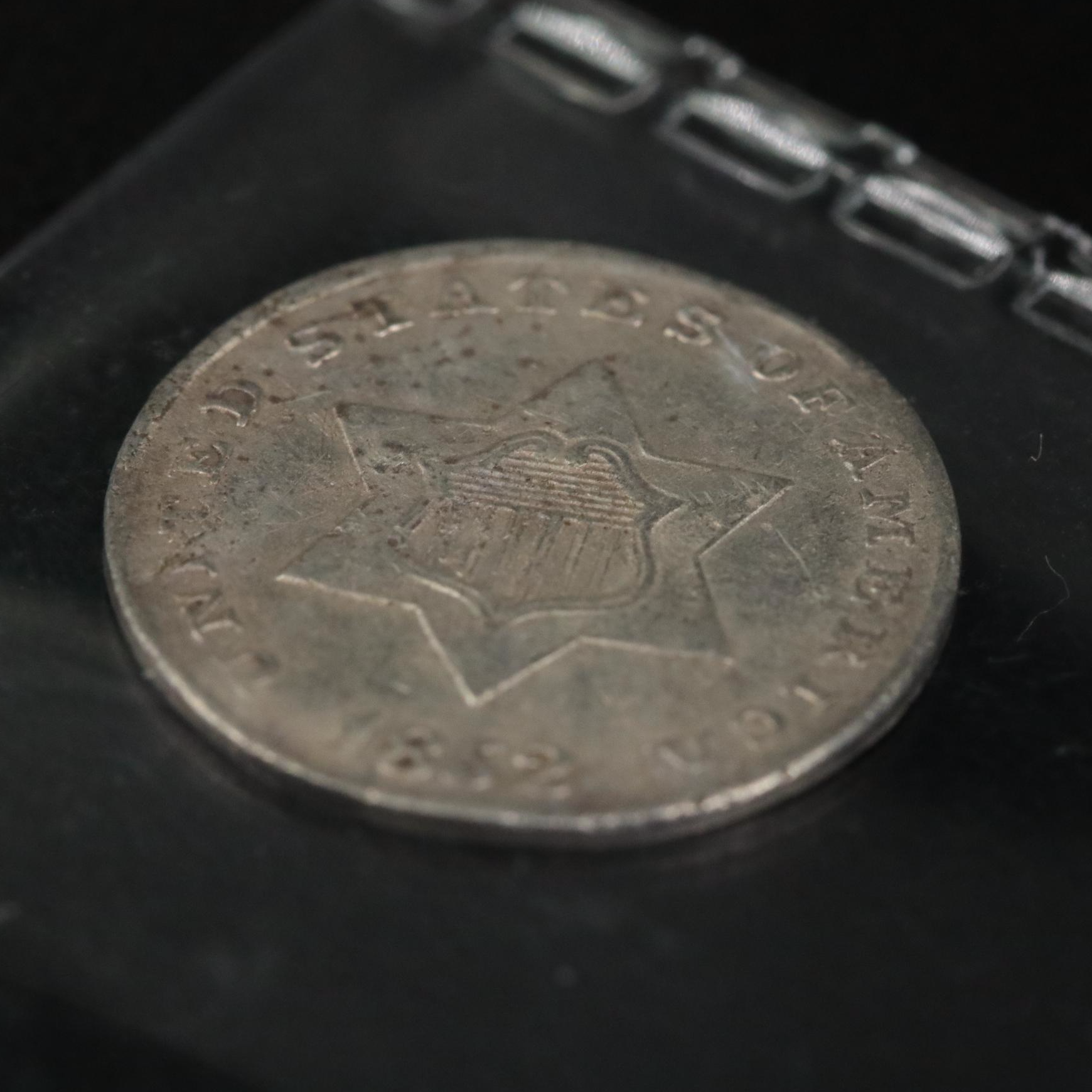 1852 3-Cent Silver Trime Coin