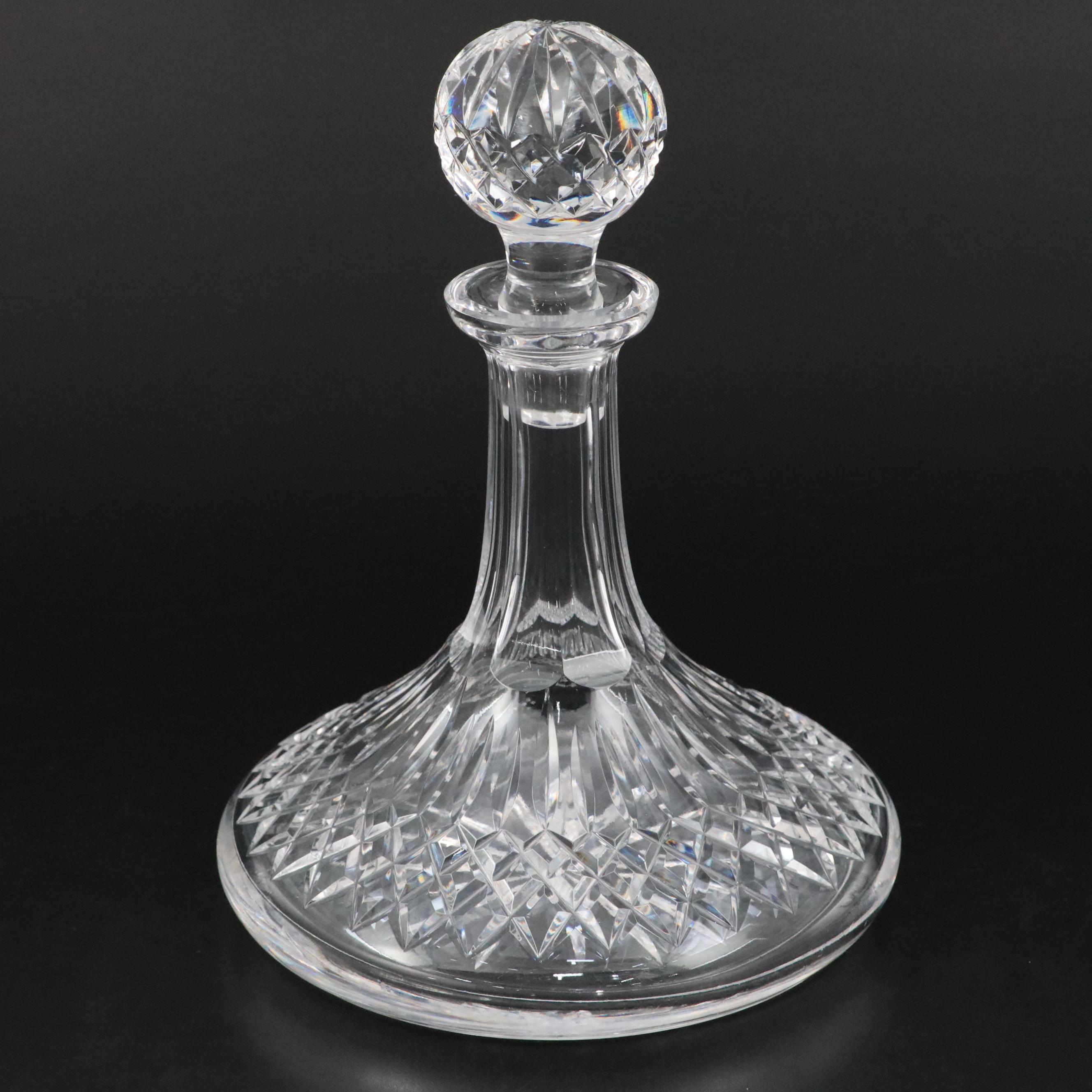 Waterford Crystal "Lismore" Ship's Decanter with Stemware