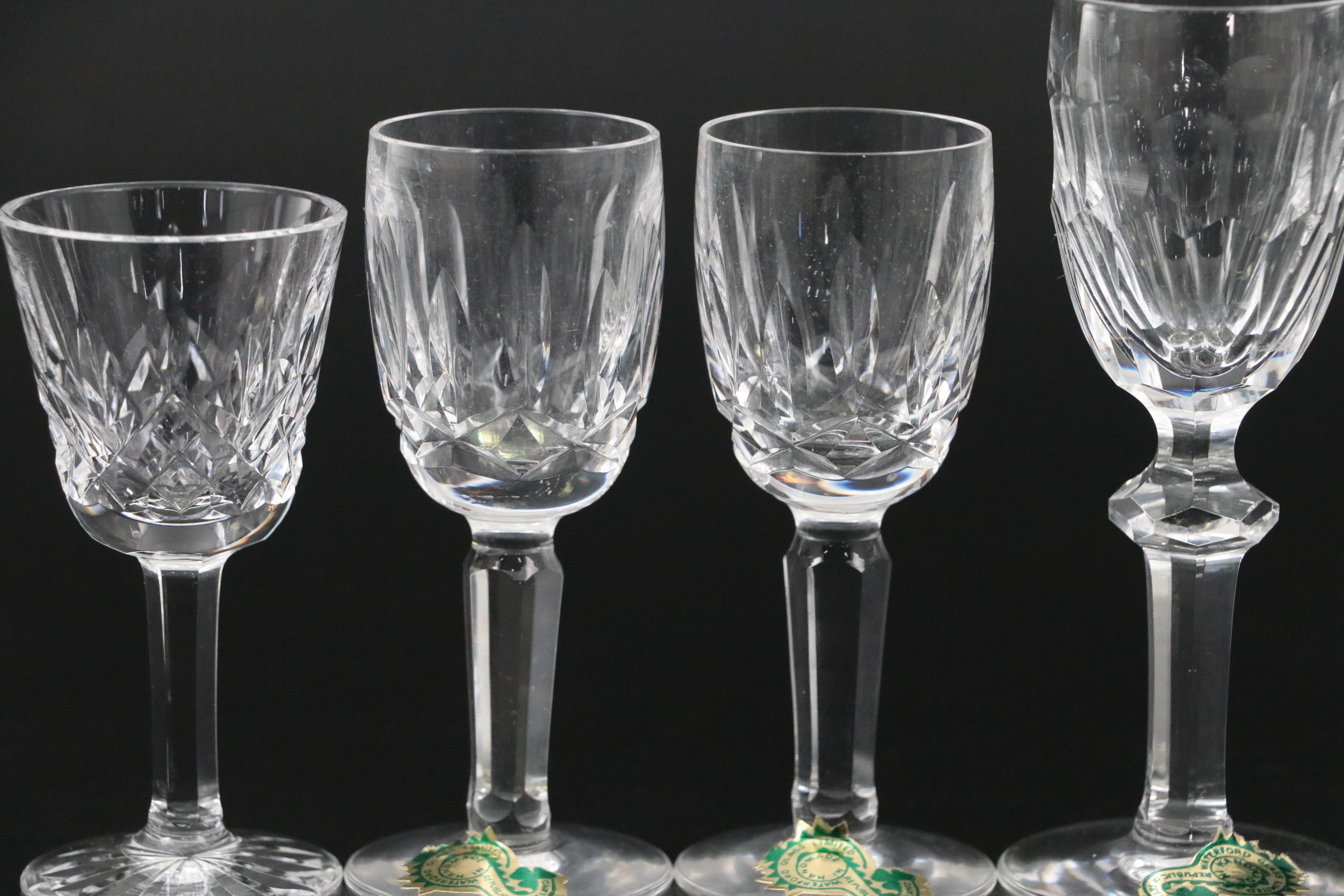 Waterford Crystal "Lismore" Ship's Decanter with Stemware