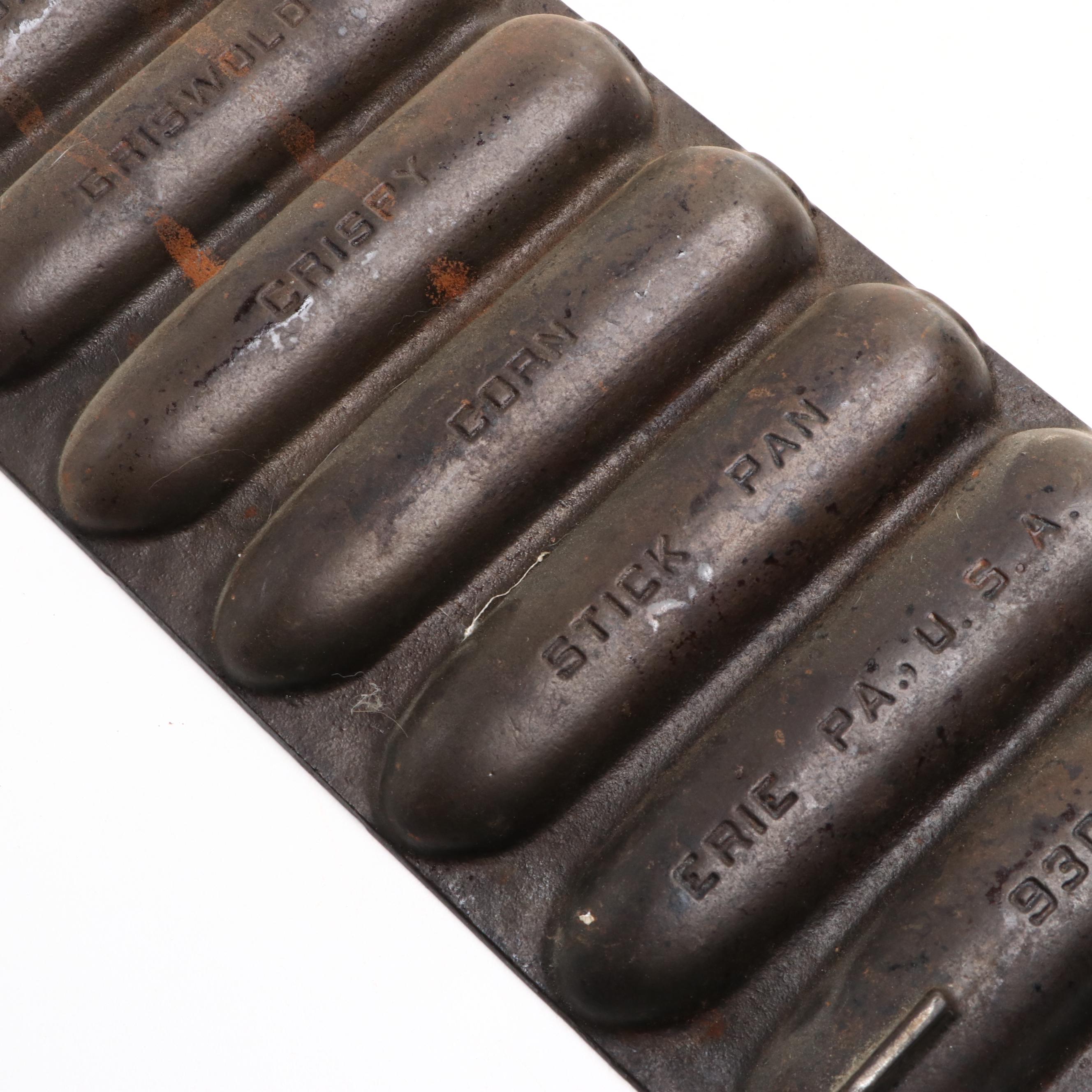 Griswold Cast Iron Corn Stick Pans, Muffin Pan, and Brownie Cake Pan, 20th C.