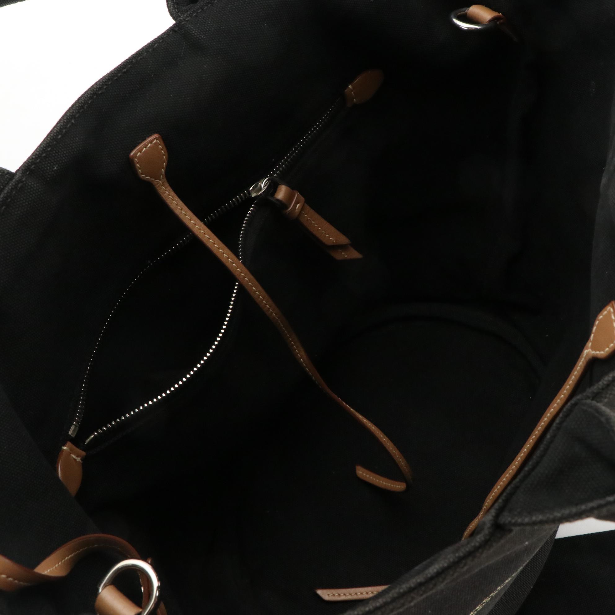 Prada Black Canvas Canapa Convertible Two-Way Bucket Tote and Zip Pouch