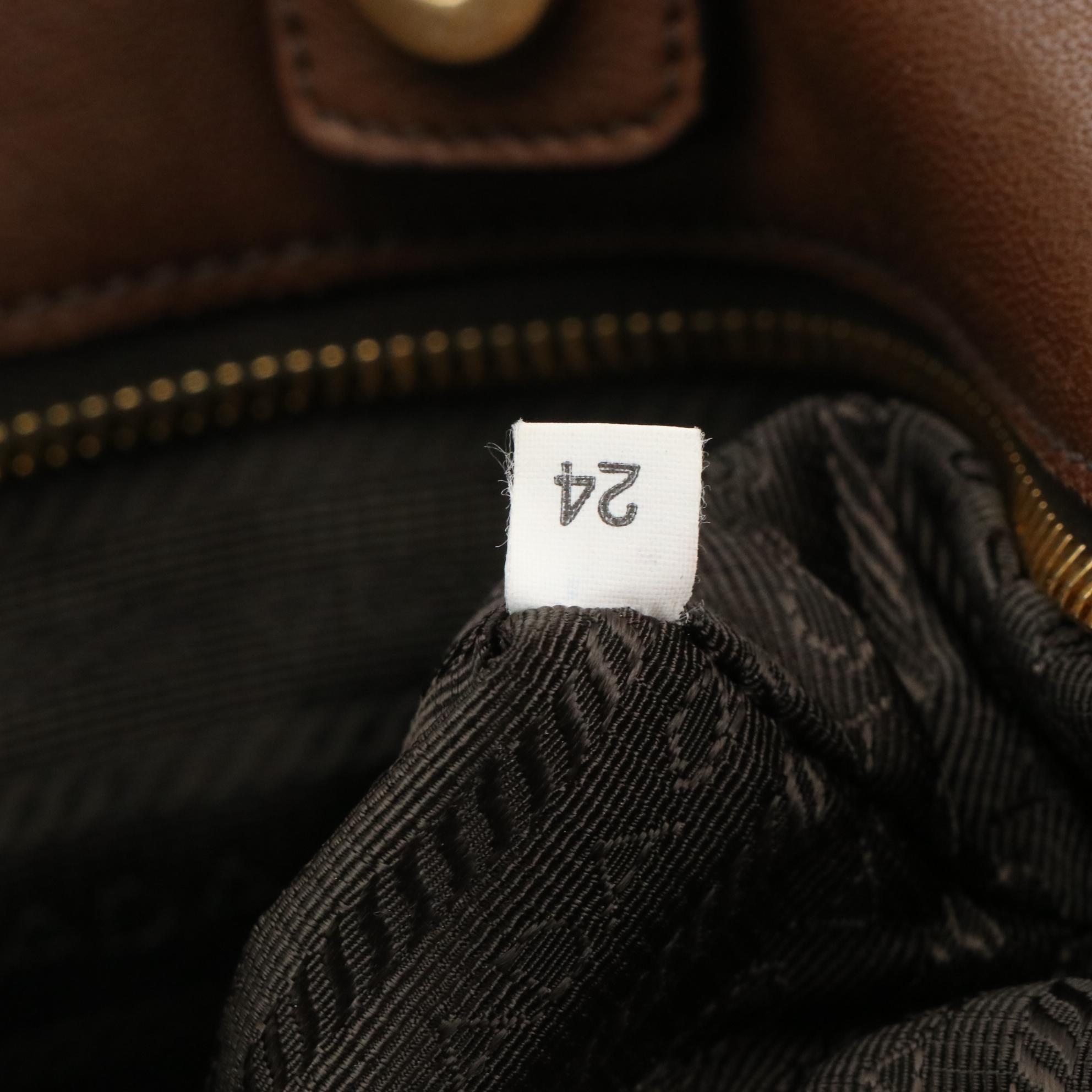 Prada Gaufre Brown Nappa Leather Satchel Tote