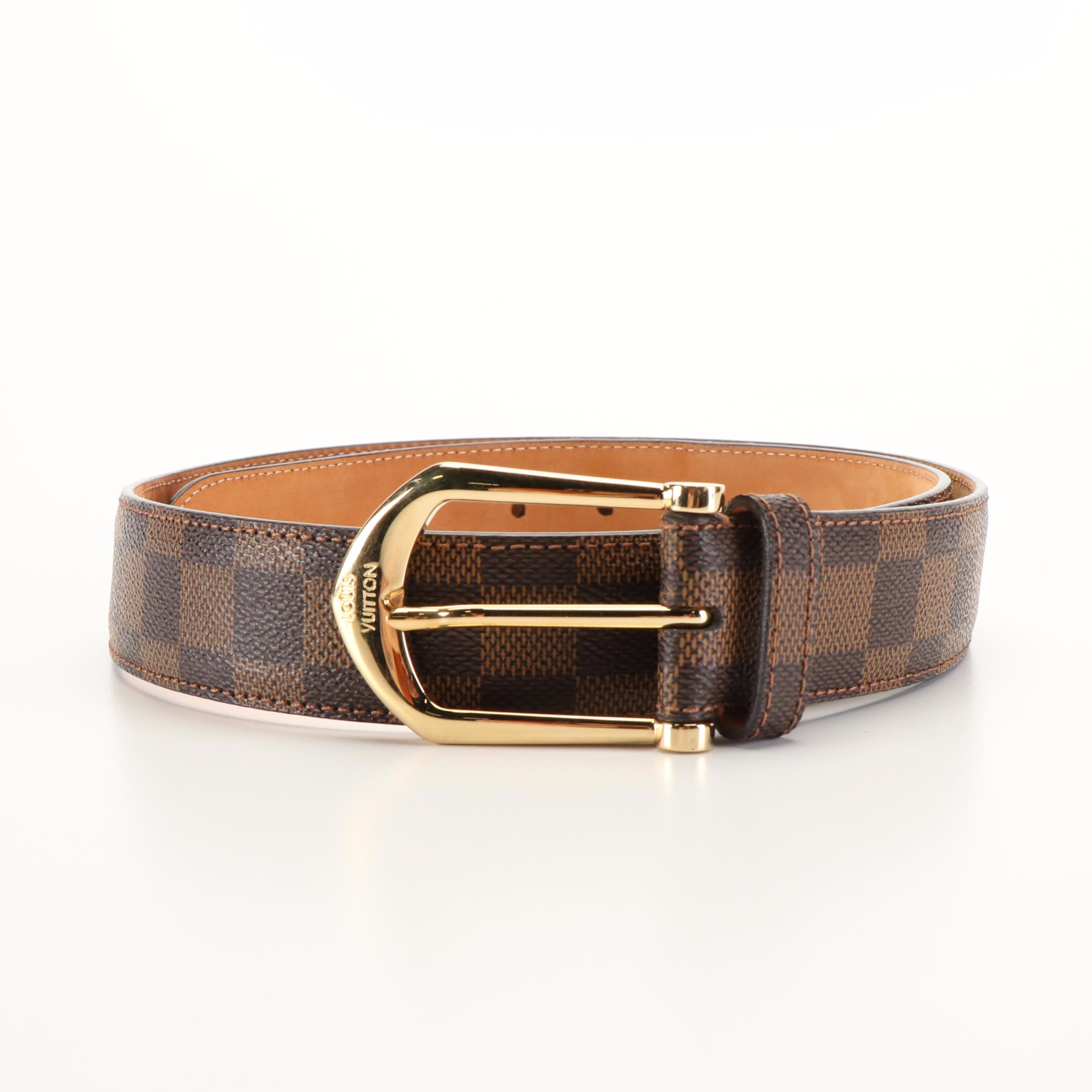 Louis Vuitton Damier Ebene Canvas Ellipse Belt