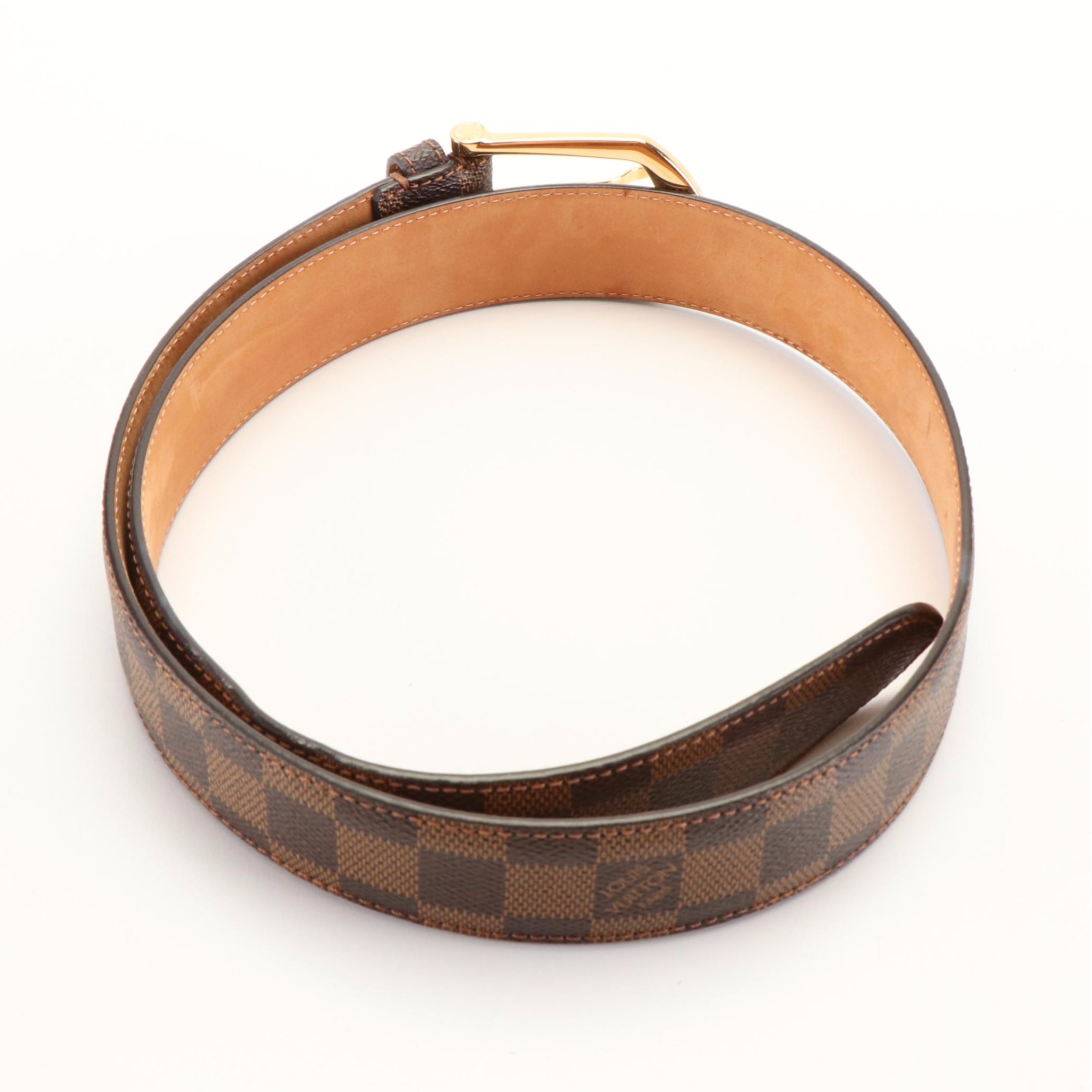 Louis Vuitton Damier Ebene Canvas Ellipse Belt