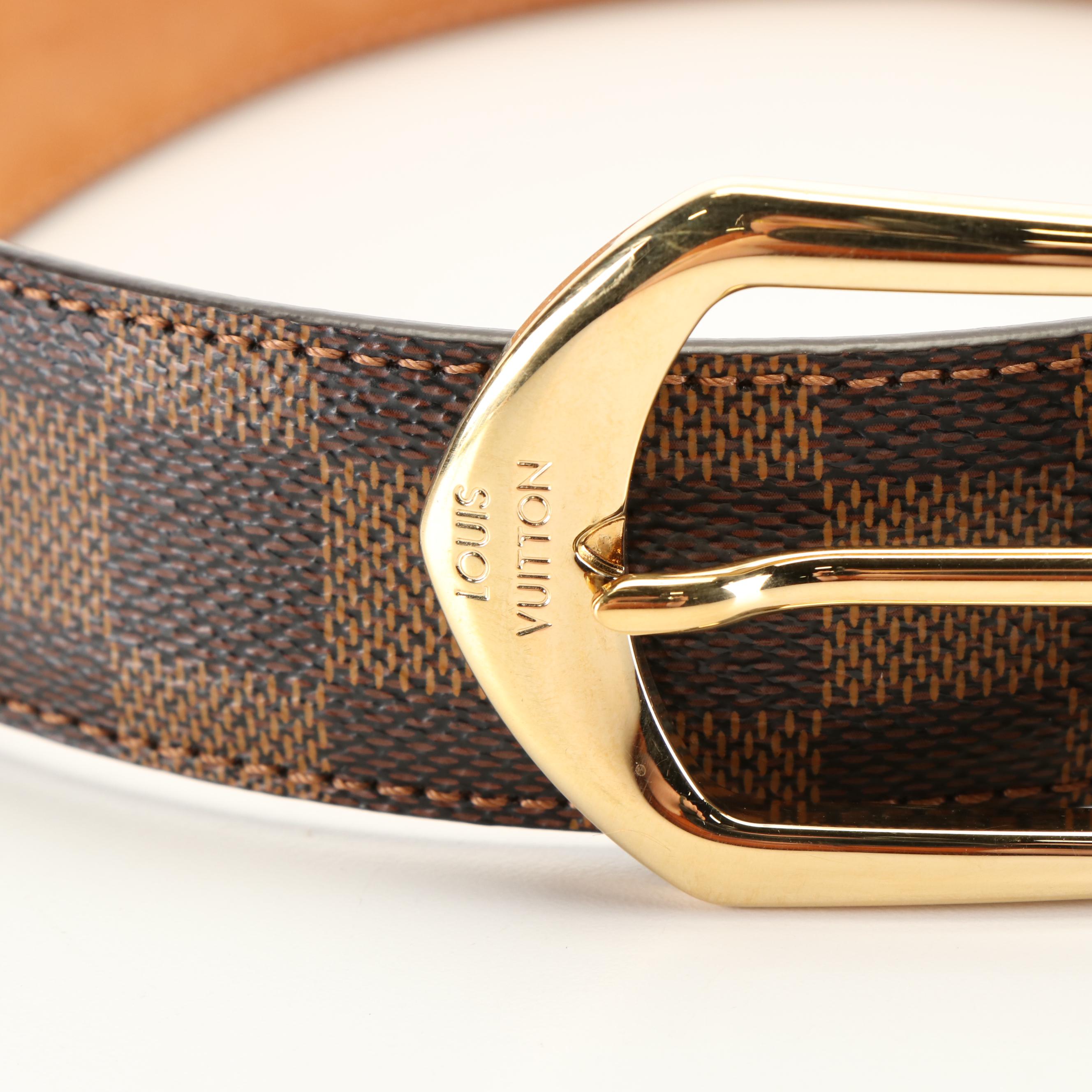 Louis Vuitton Damier Ebene Canvas Ellipse Belt