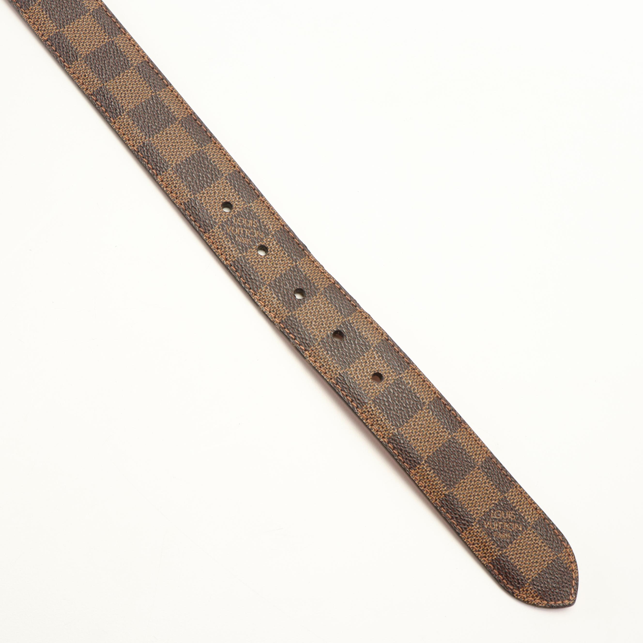 Louis Vuitton Damier Ebene Canvas Ellipse Belt