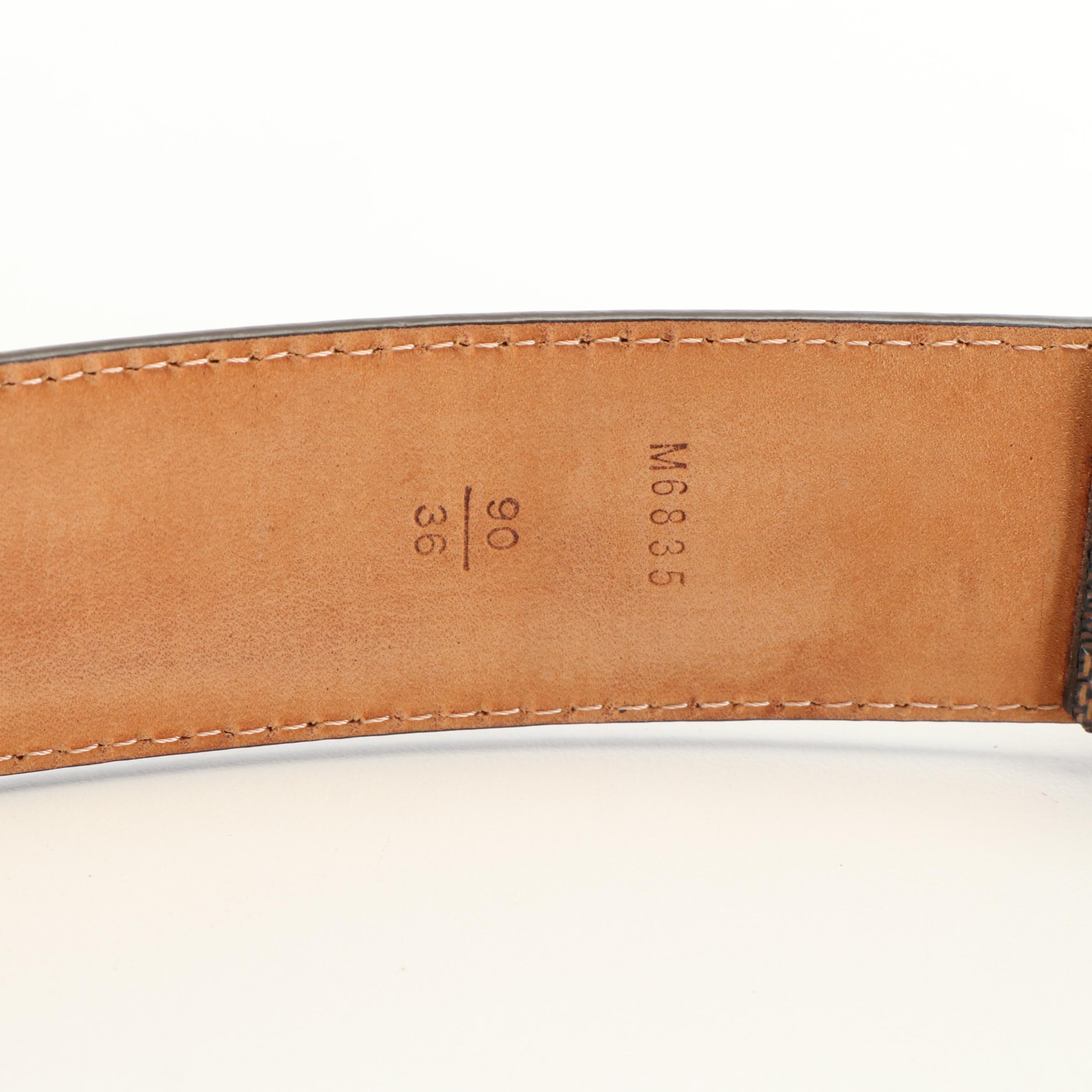 Louis Vuitton Damier Ebene Canvas Ellipse Belt