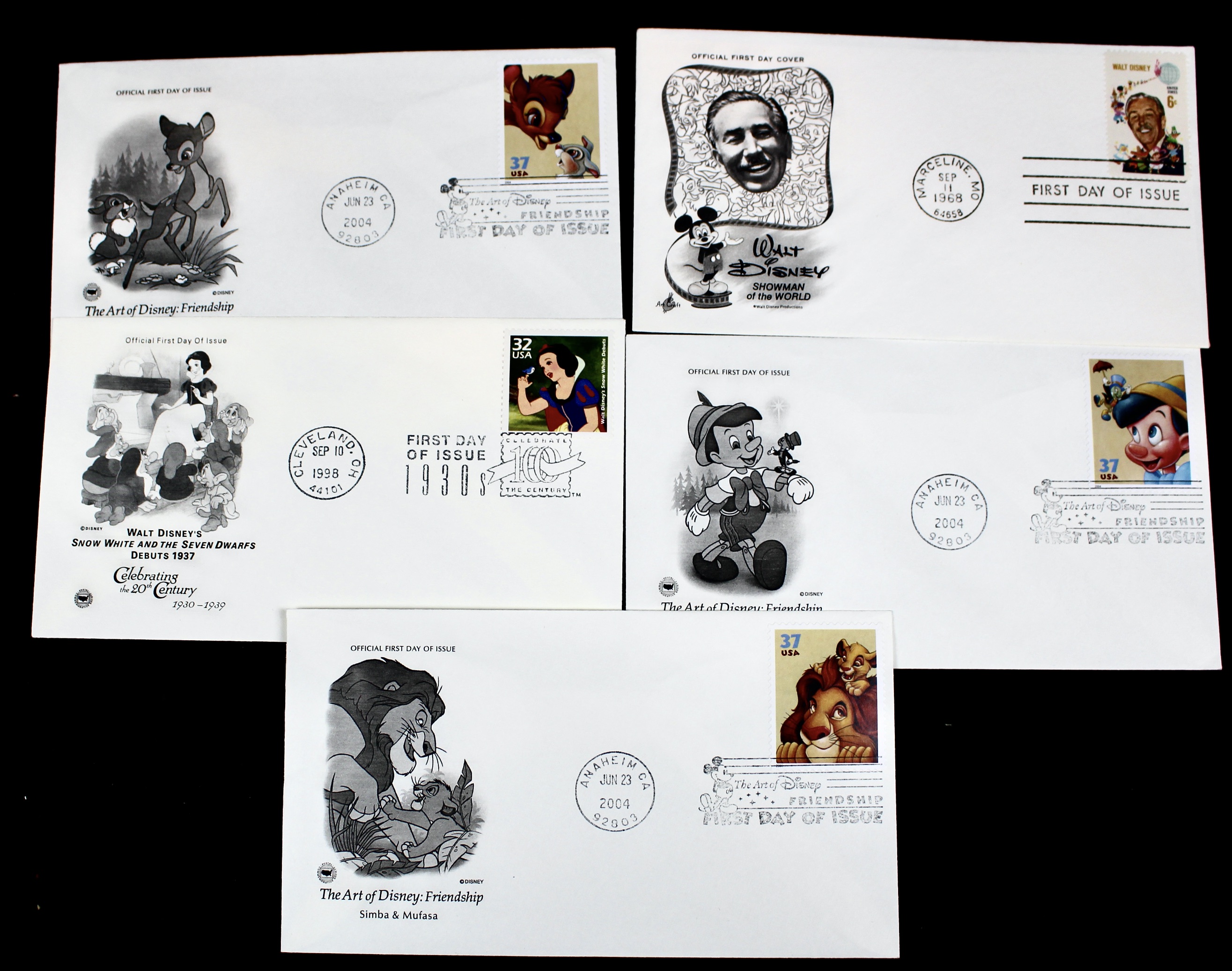 Disney and Hollywood Movie Star First Day Cover Collection