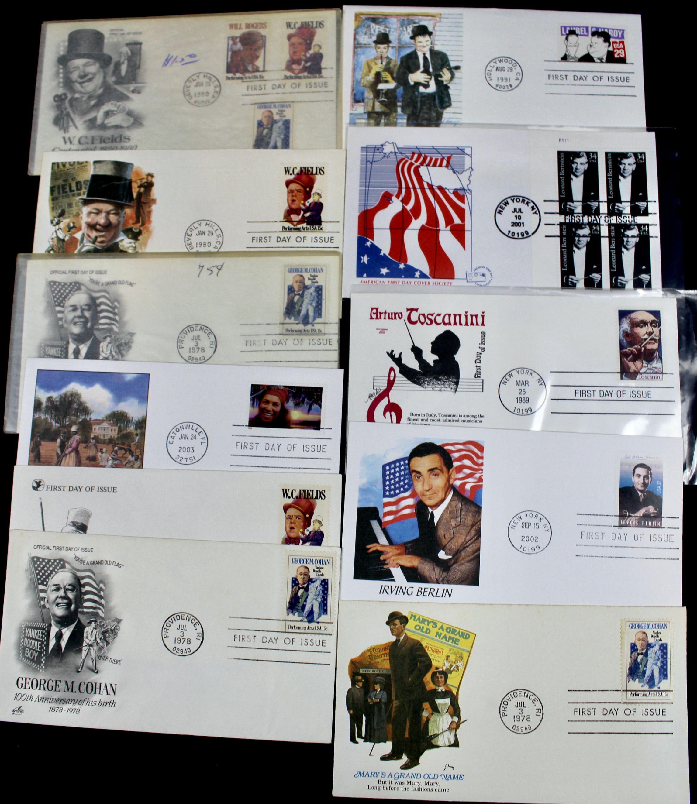 Disney and Hollywood Movie Star First Day Cover Collection
