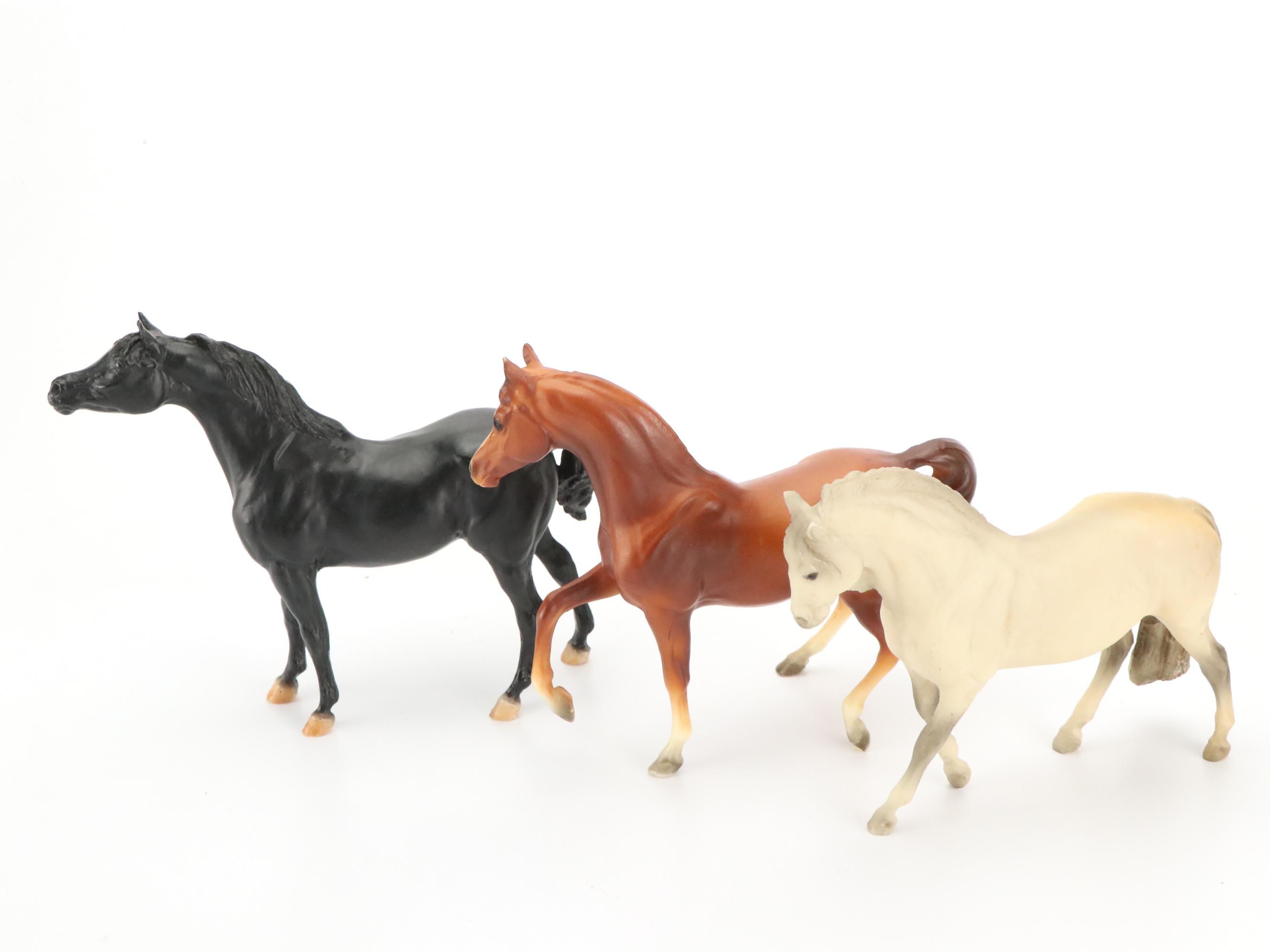 Beyer Plastic Horse with Plastic Saddle and More Beyer Horses