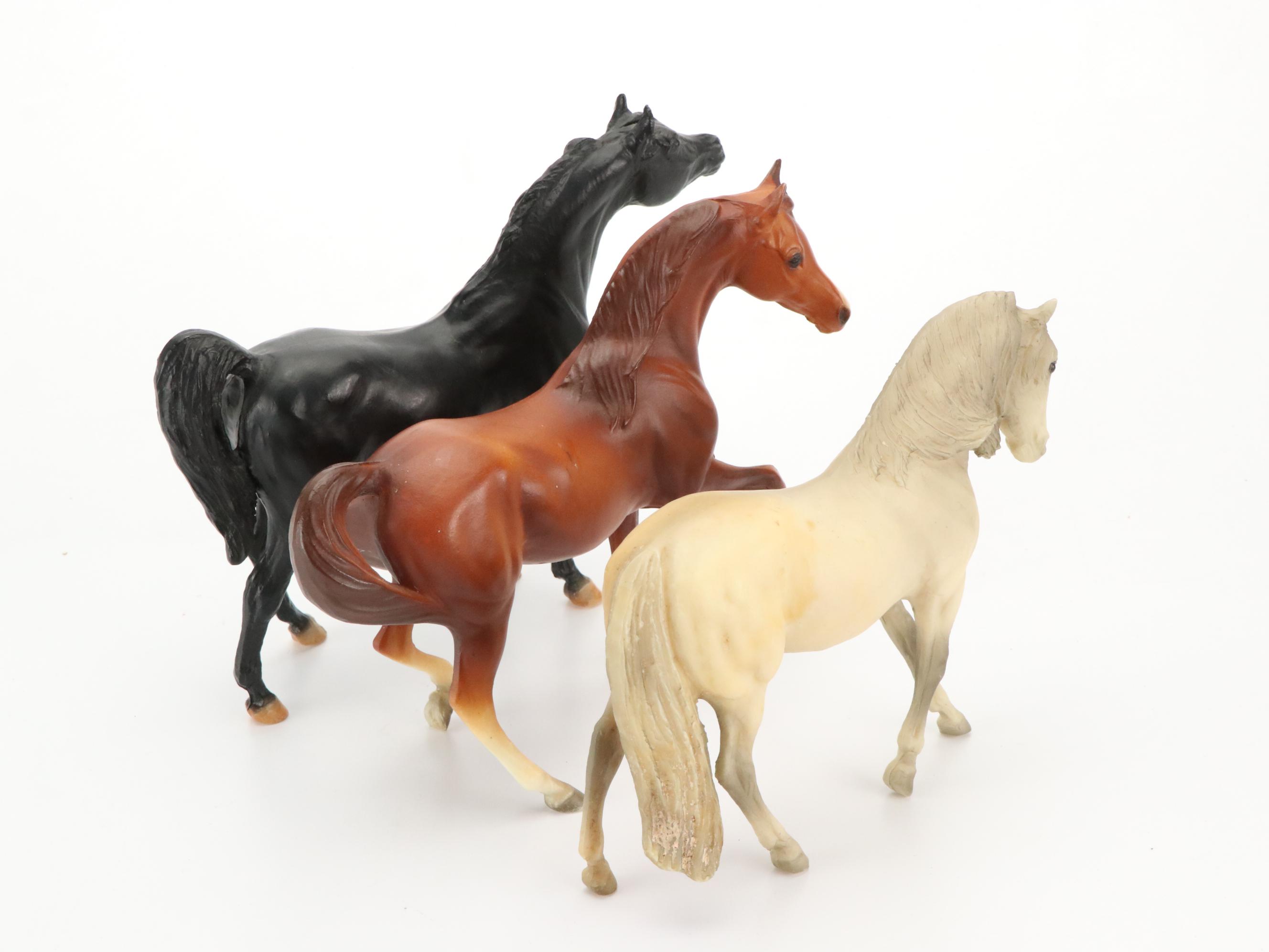 Beyer Plastic Horse with Plastic Saddle and More Beyer Horses