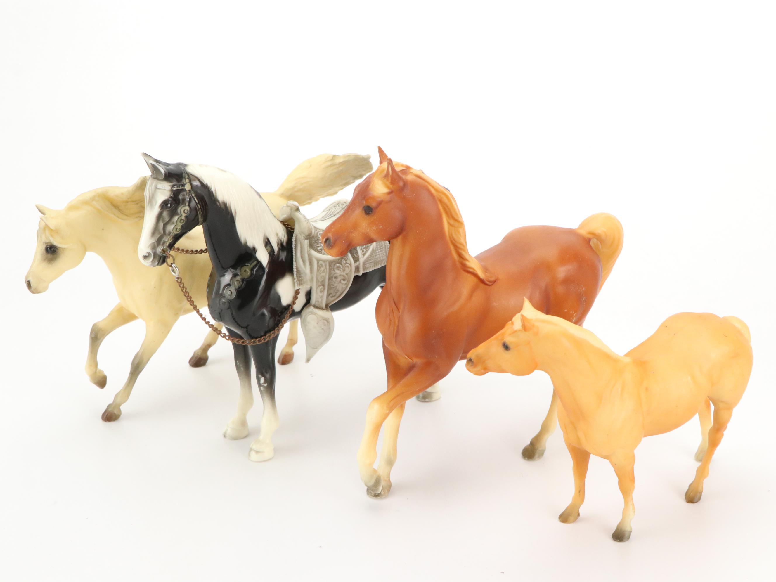 Beyer Plastic Horse with Plastic Saddle and More Beyer Horses