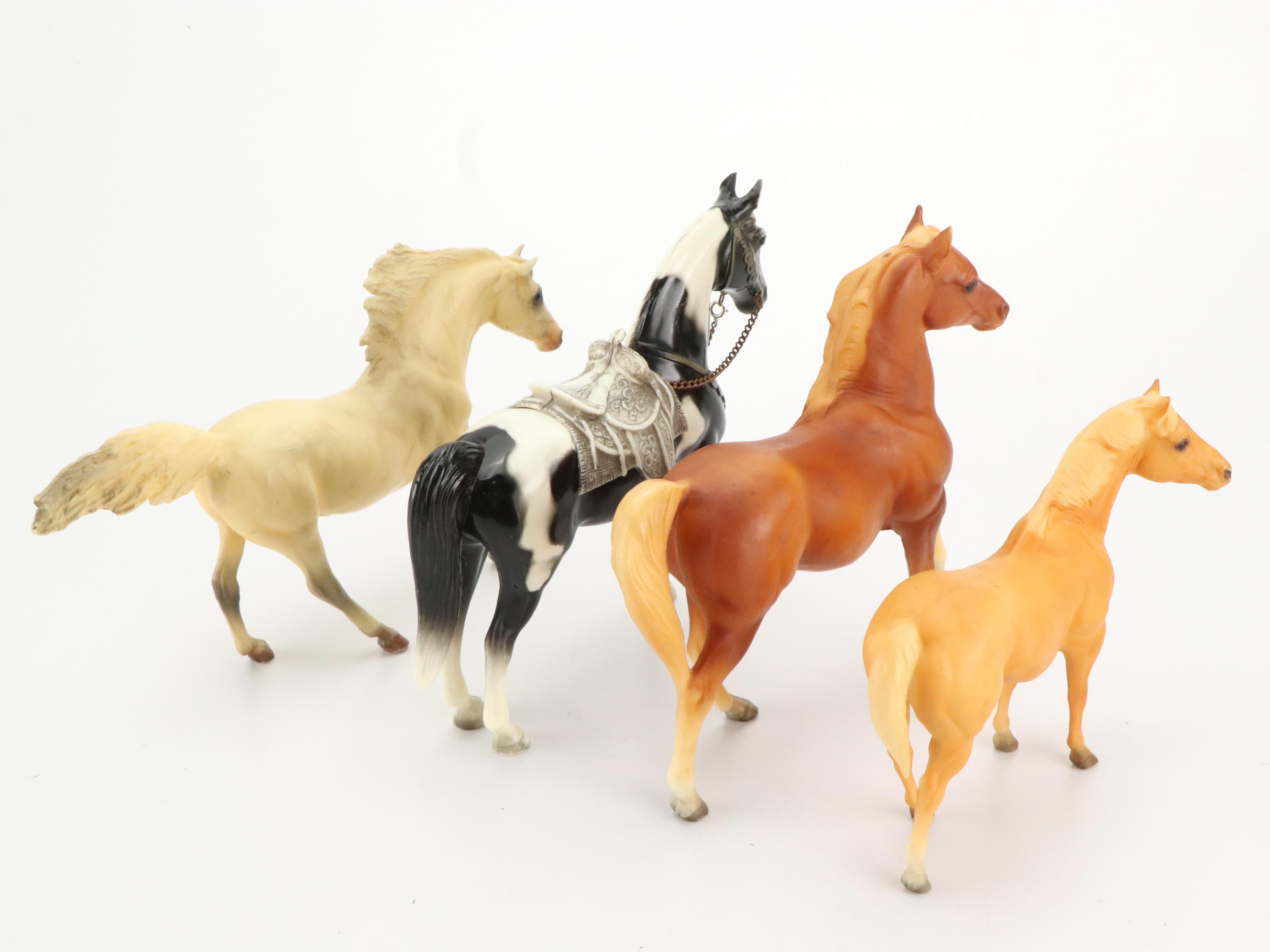 Beyer Plastic Horse with Plastic Saddle and More Beyer Horses