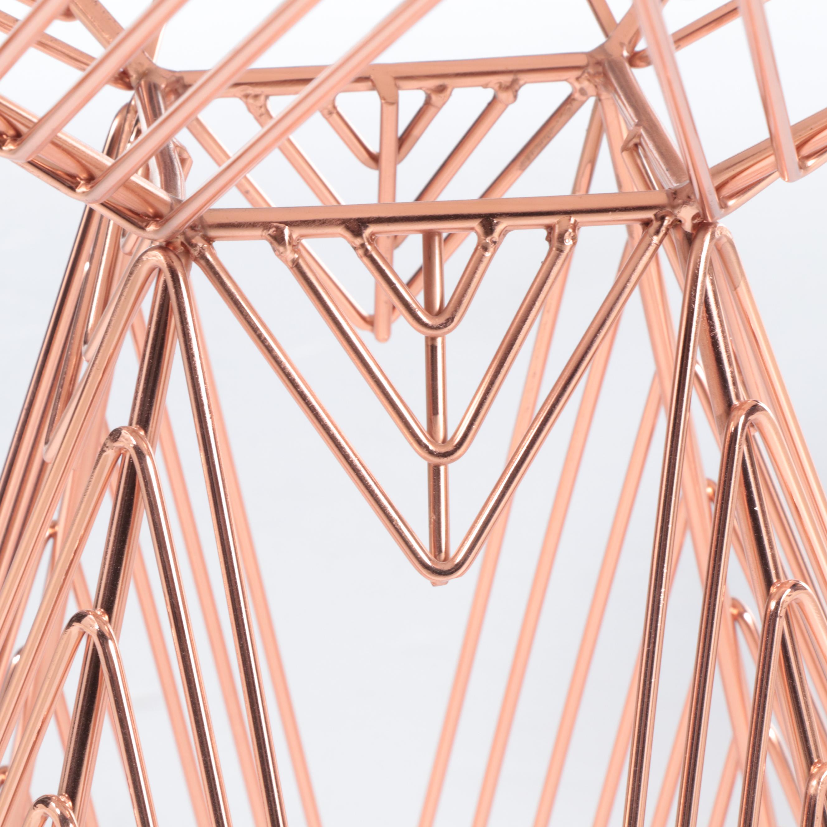 Bend Goods Switch Coppered Steel and White Leather Stool / Side Table