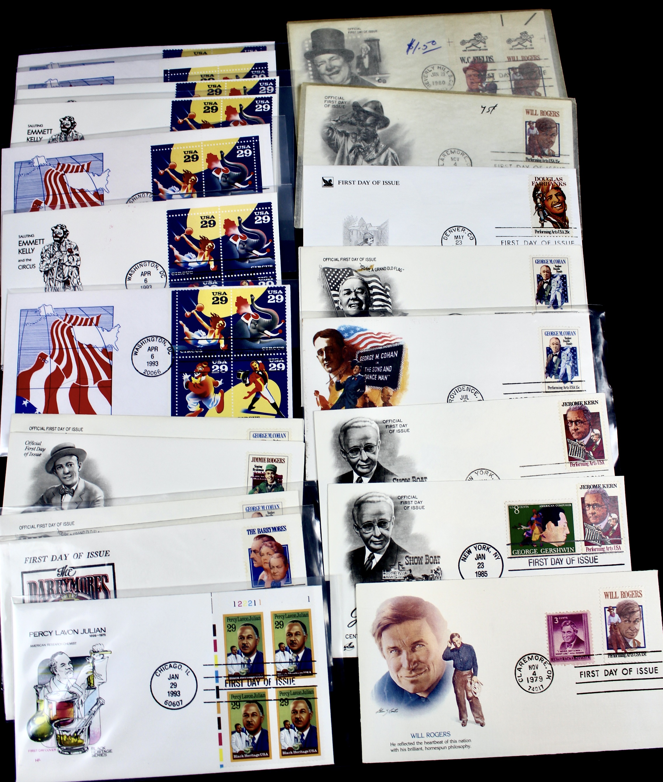 Disney and Hollywood Movie Star First Day Cover Collection