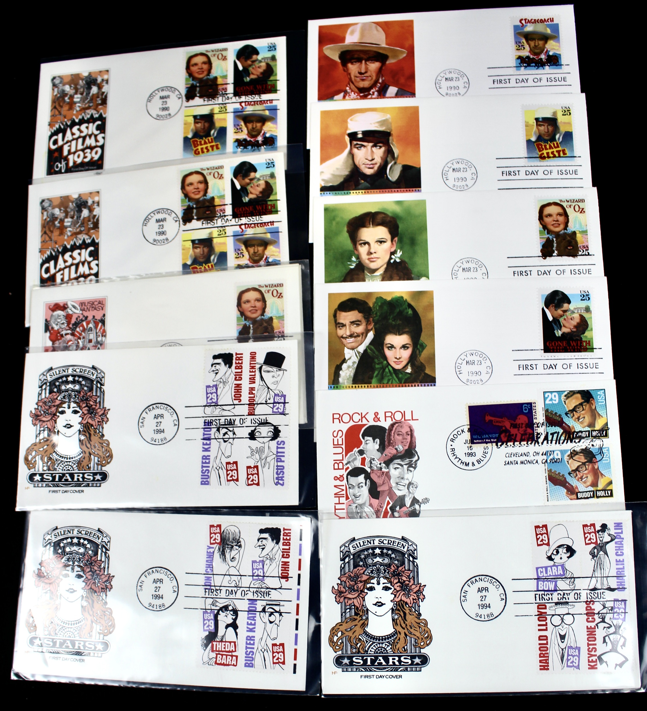 Disney and Hollywood Movie Star First Day Cover Collection