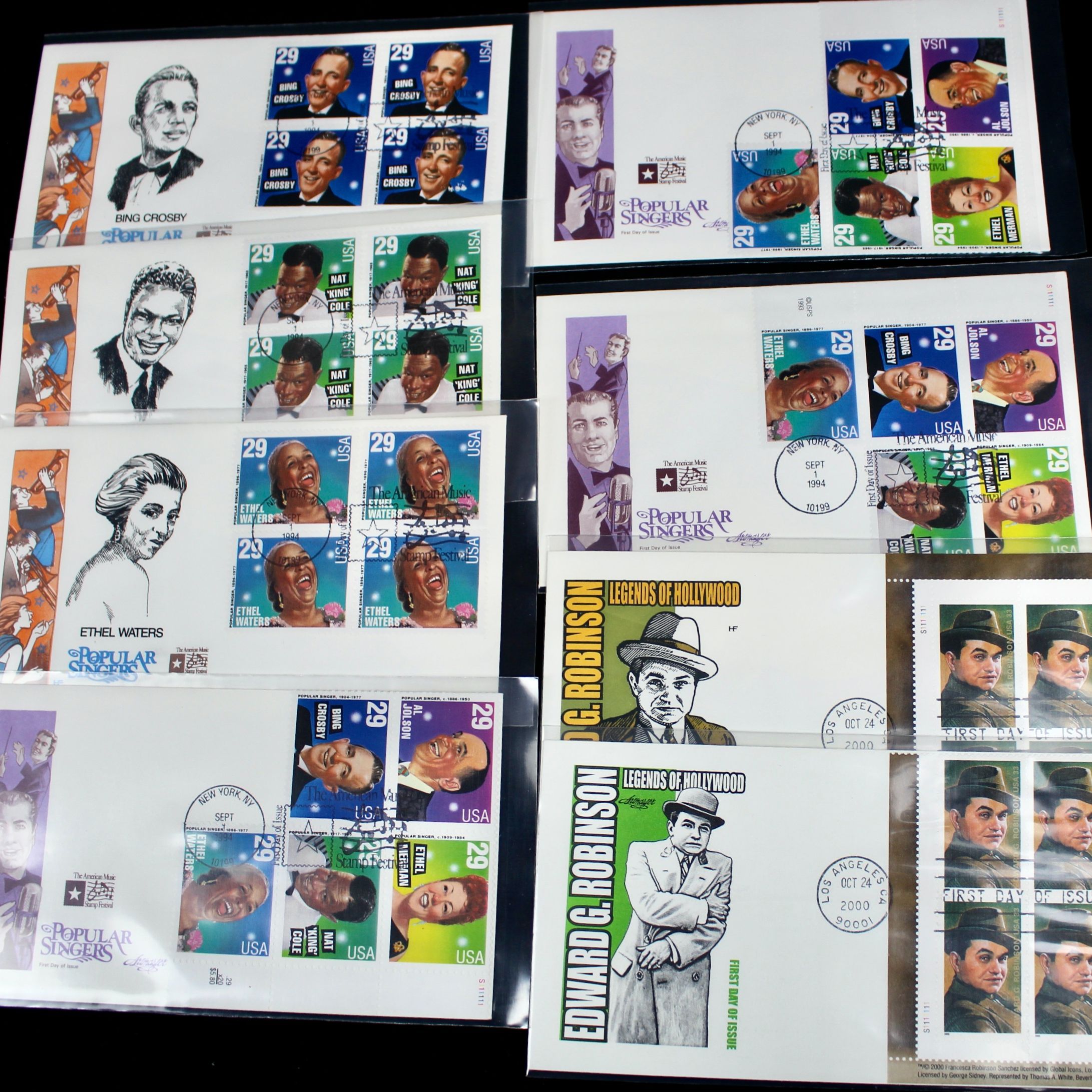 Disney and Hollywood Movie Star First Day Cover Collection