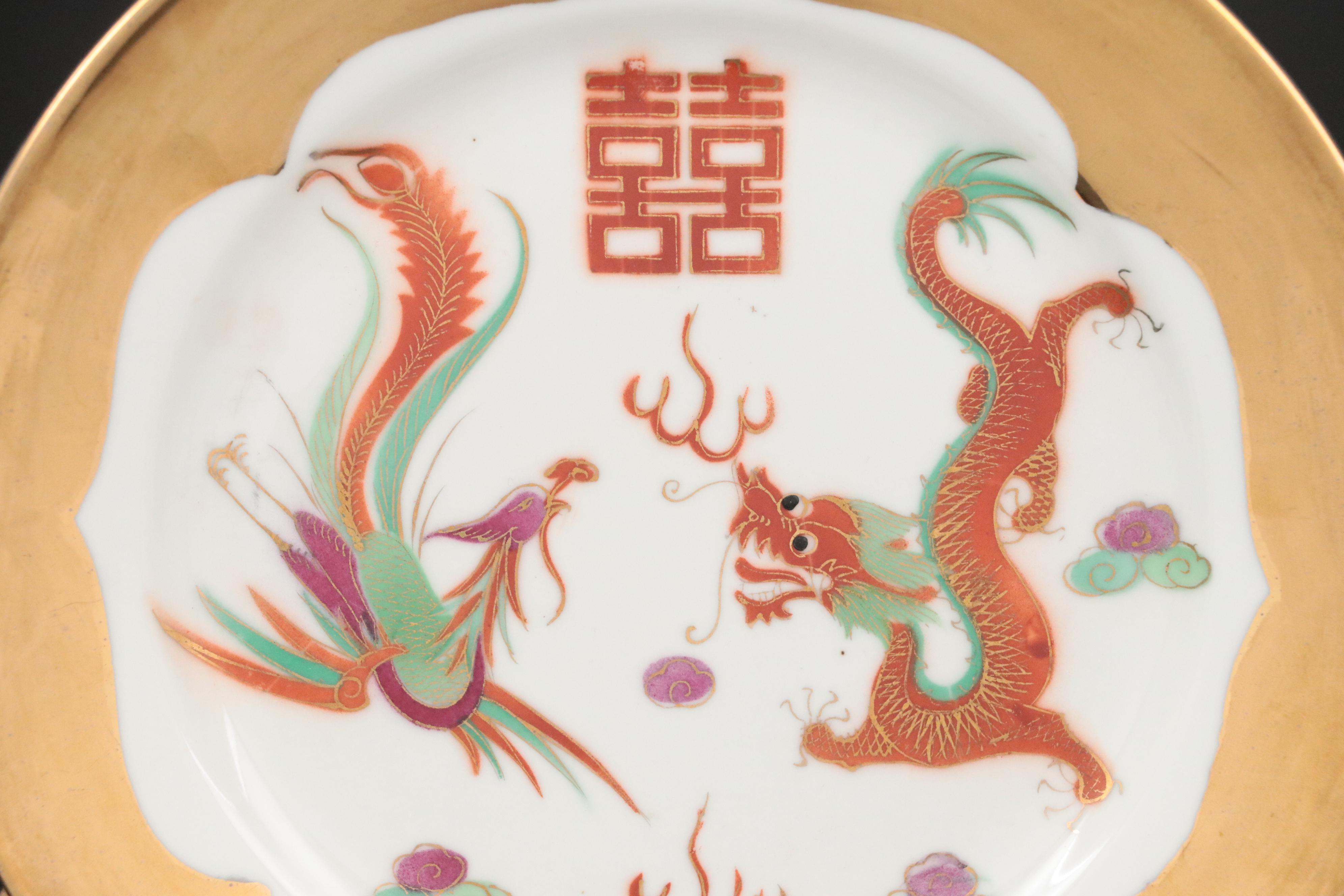 Chinese Jingdezhen Porcelain Dragon and Phoenix Tea Service and Tableware