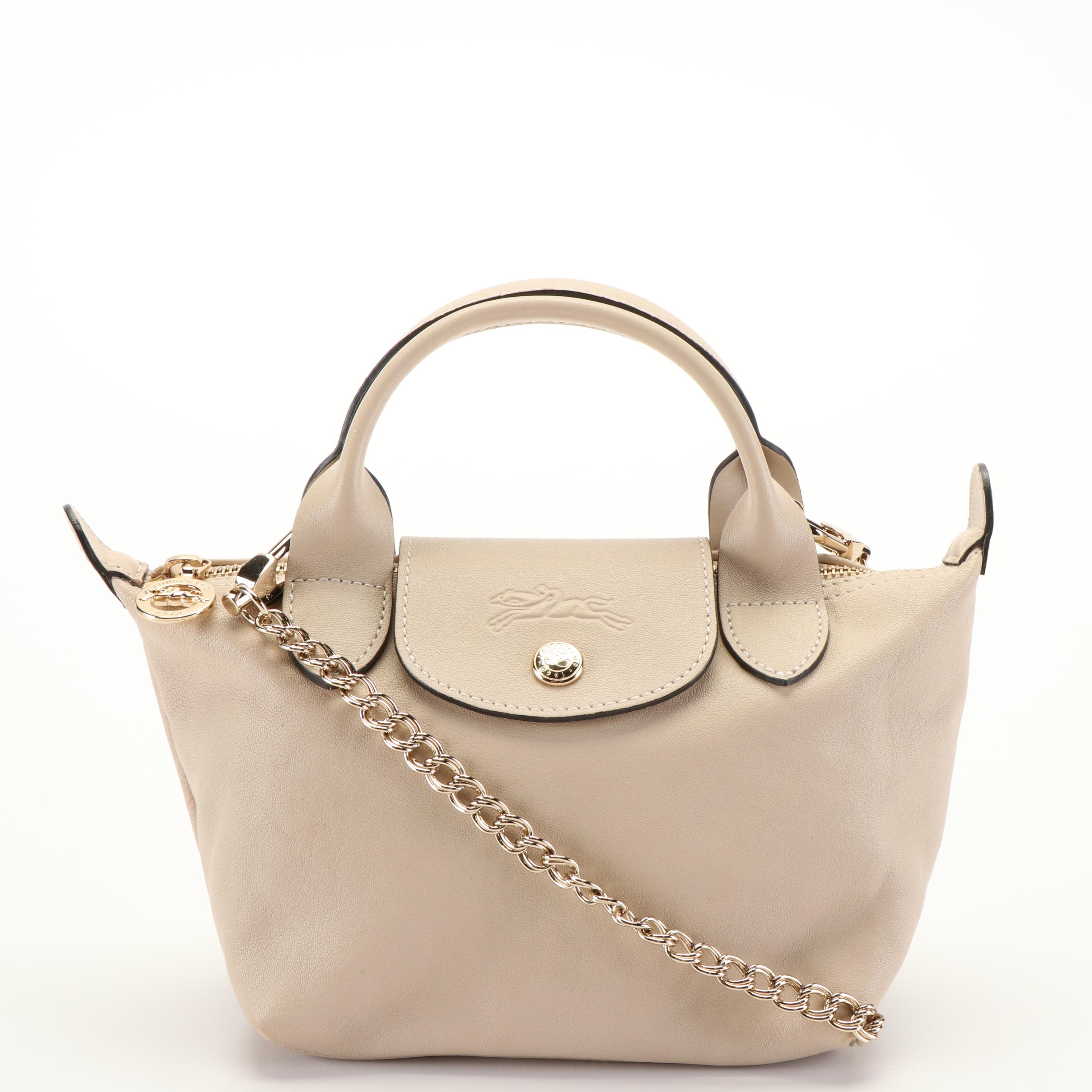 Longchamp Limited Edition Modèle Déposé Shoulder Bag in Beige Leather