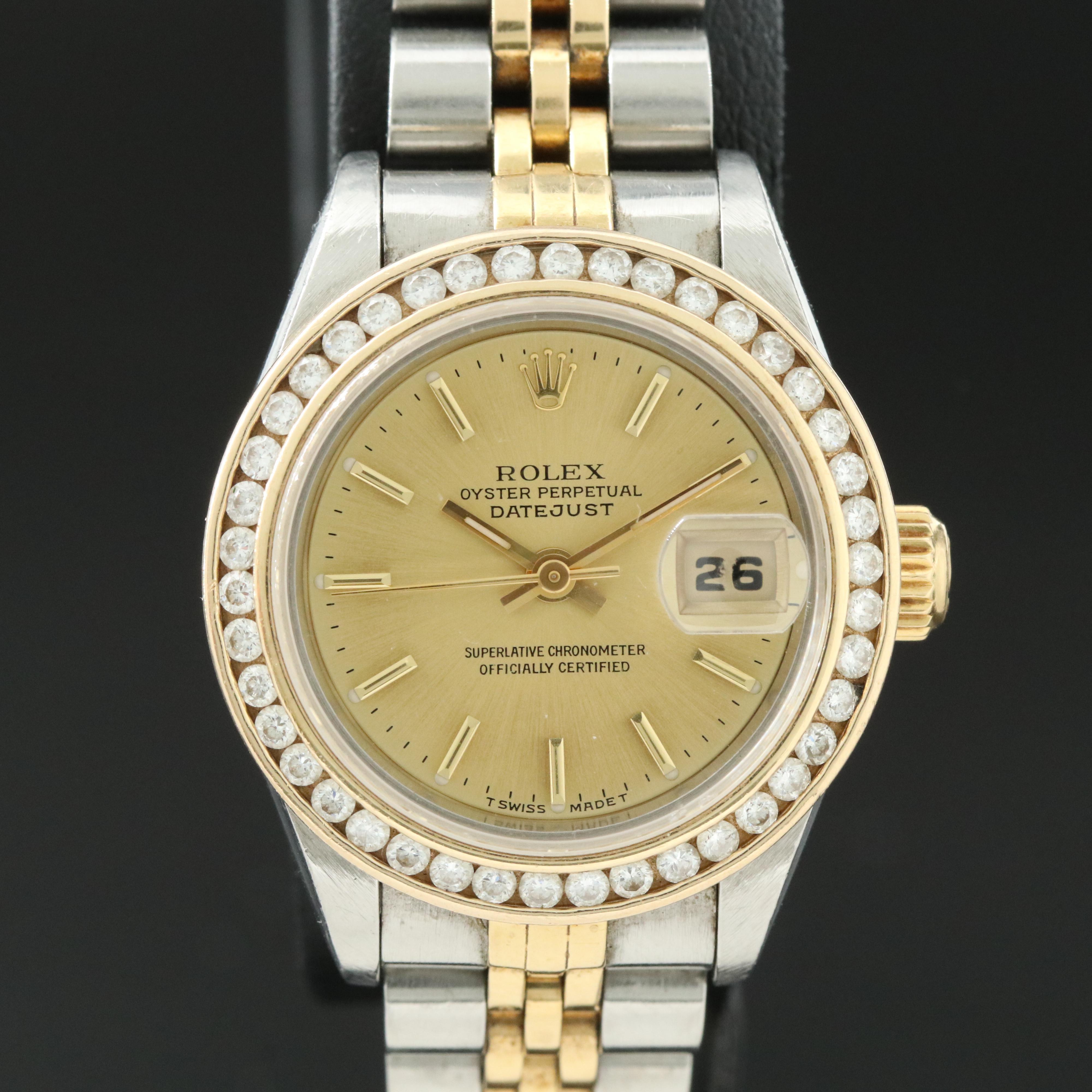 1997 Rolex Custom Diamond Two-Tone Datejust Watch