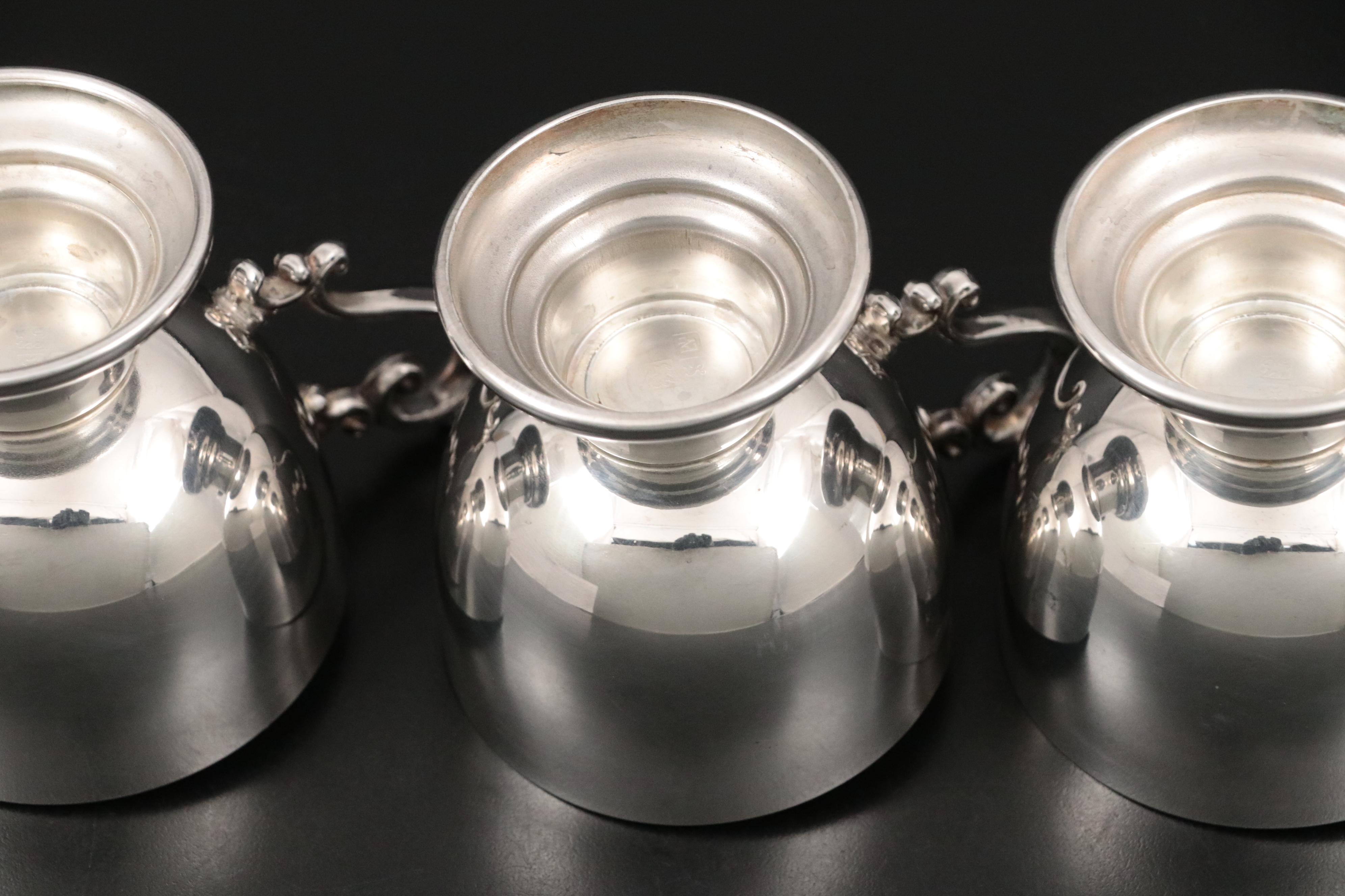 Goldfeder Silver Co. Silver Plate Punch Bowl and Tray with Punch Cups and Ladle