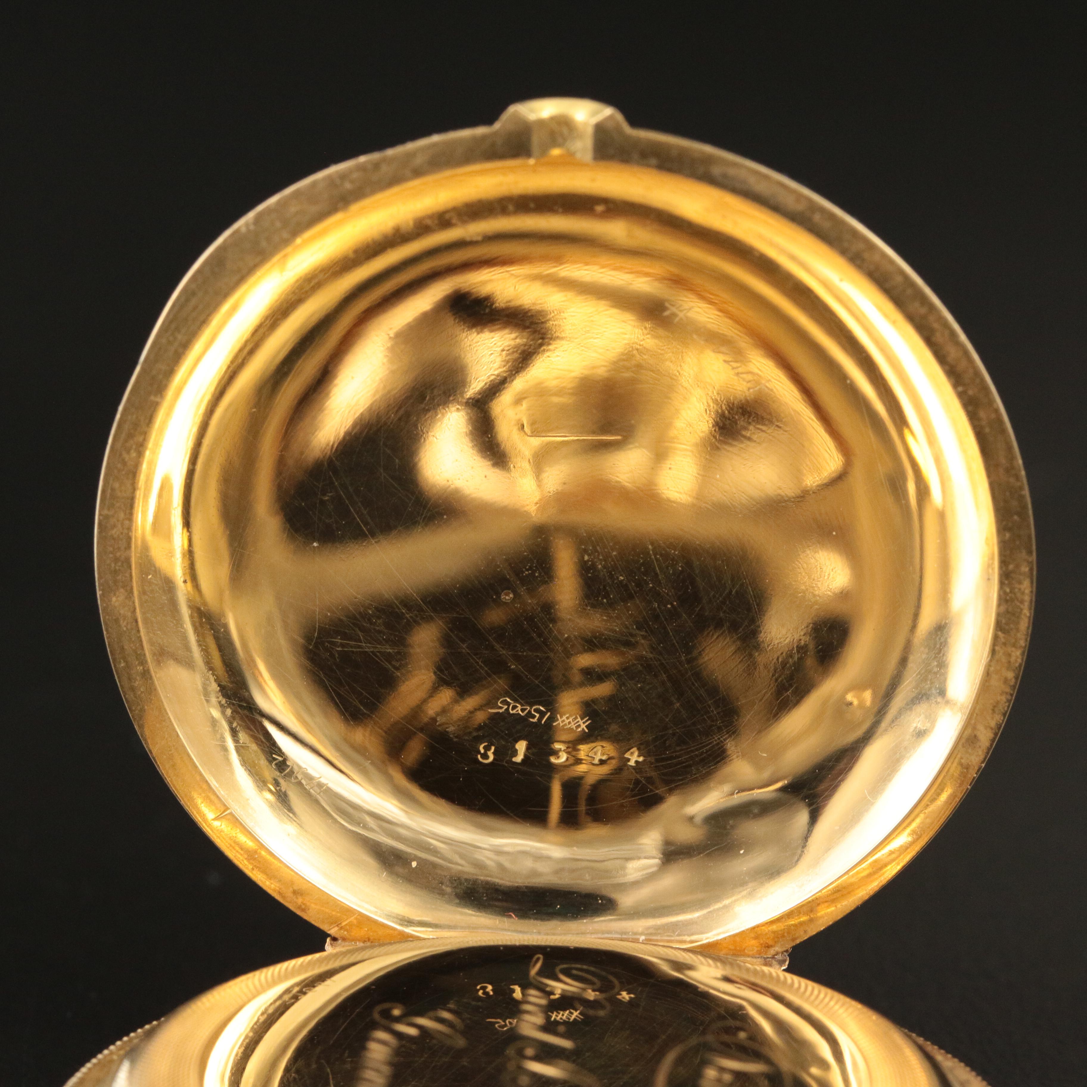 18K David J. Magnin Geneva Hunting Case Pocket Watch