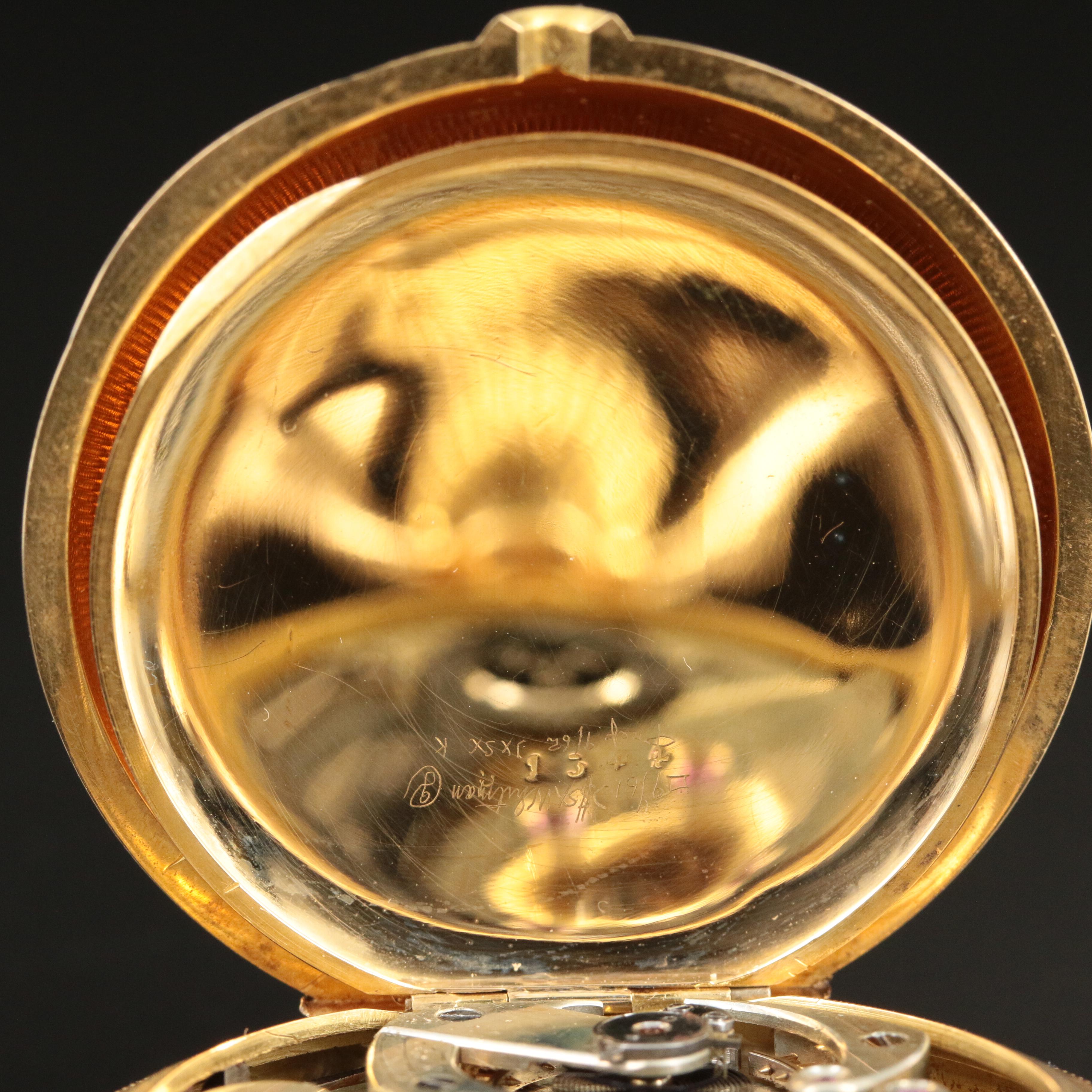 18K David J. Magnin Geneva Hunting Case Pocket Watch