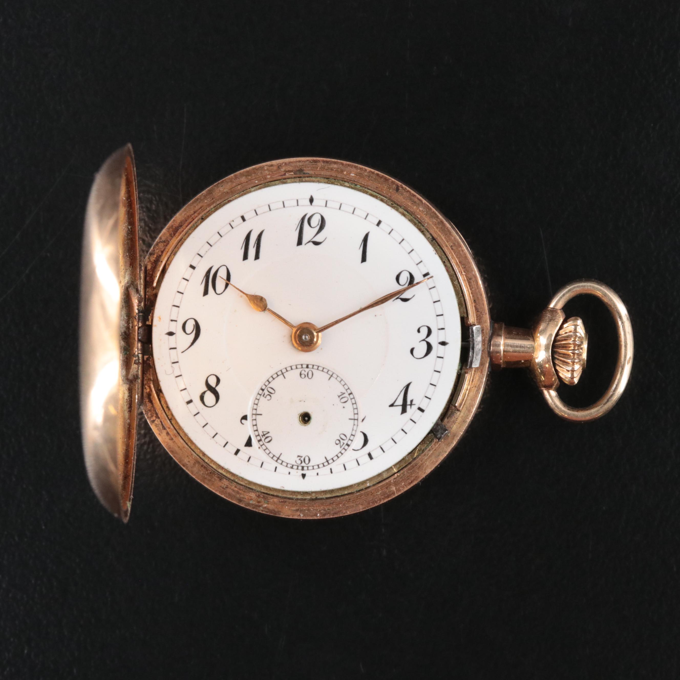14K German Hallmarked Swiss Movement Pocket Watch