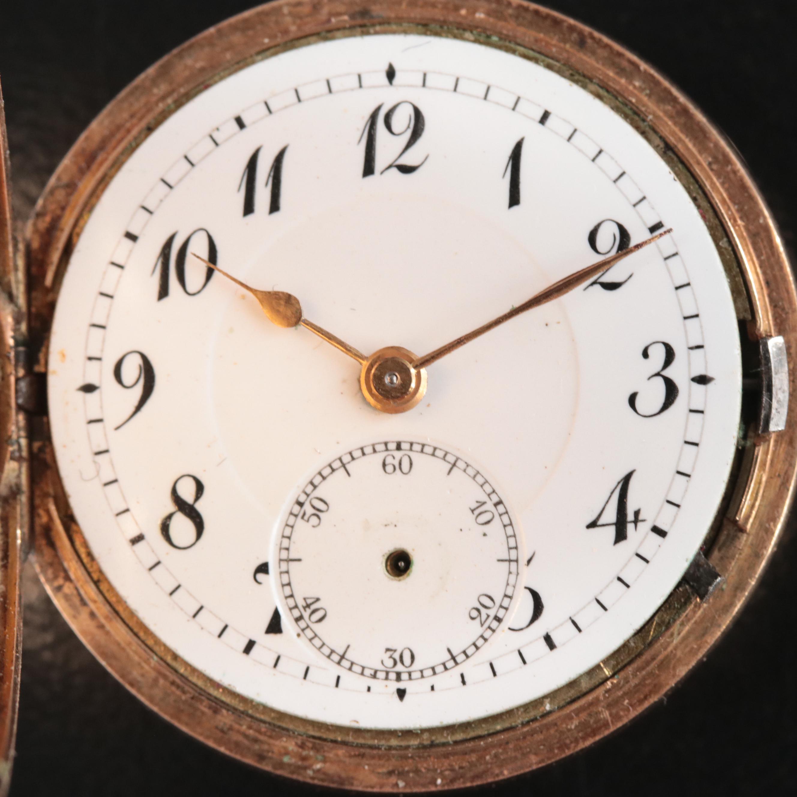 14K German Hallmarked Swiss Movement Pocket Watch