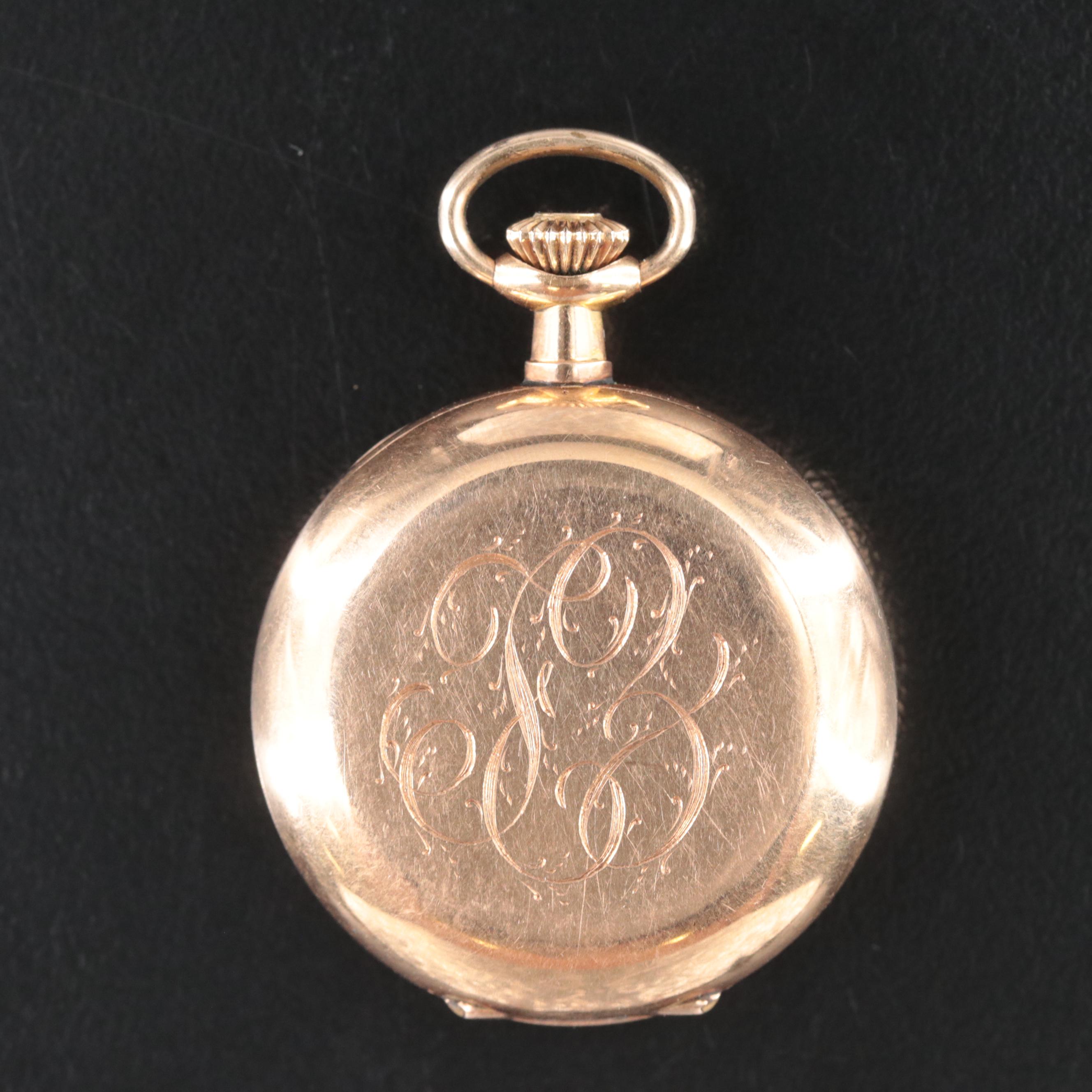 14K German Hallmarked Swiss Movement Pocket Watch