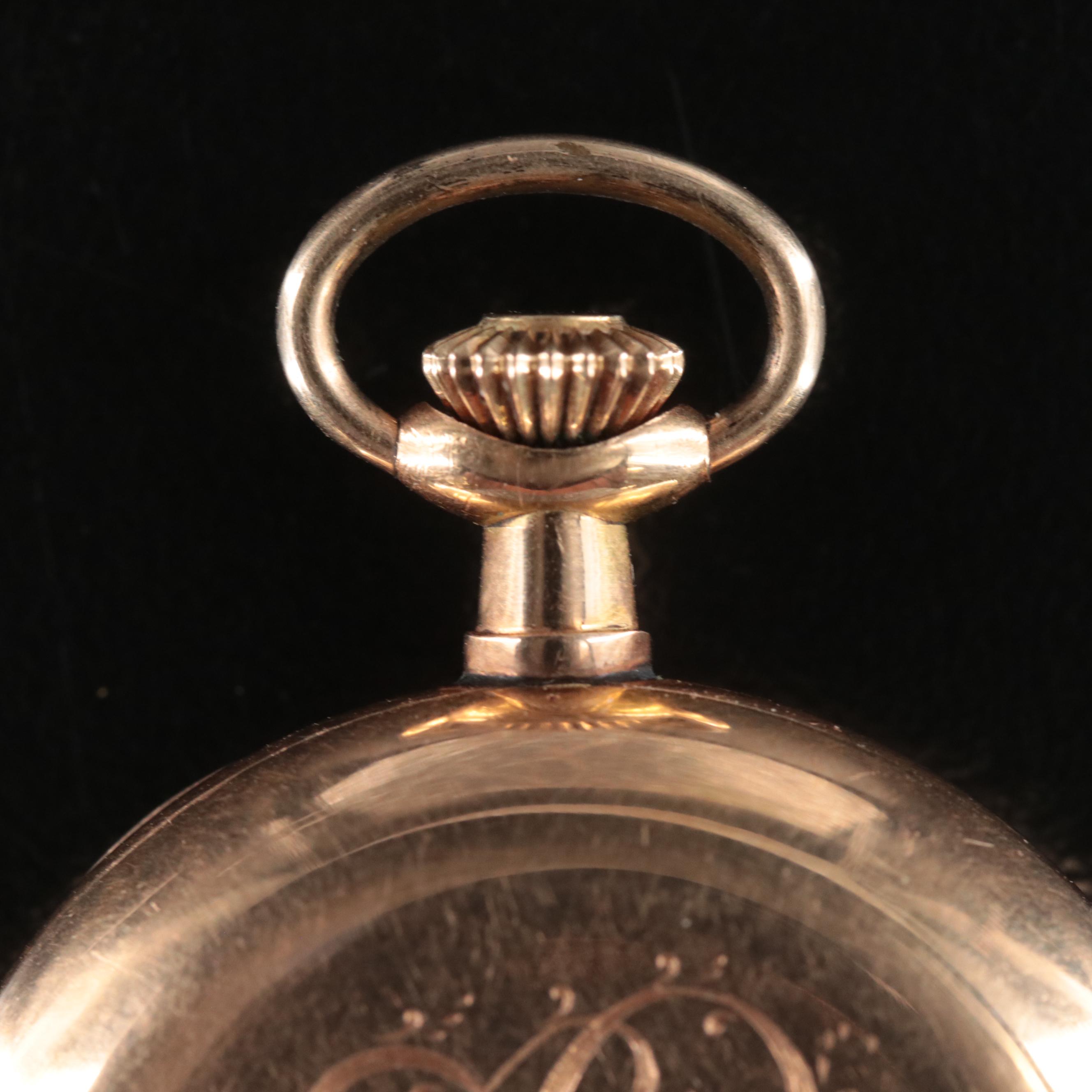 14K German Hallmarked Swiss Movement Pocket Watch