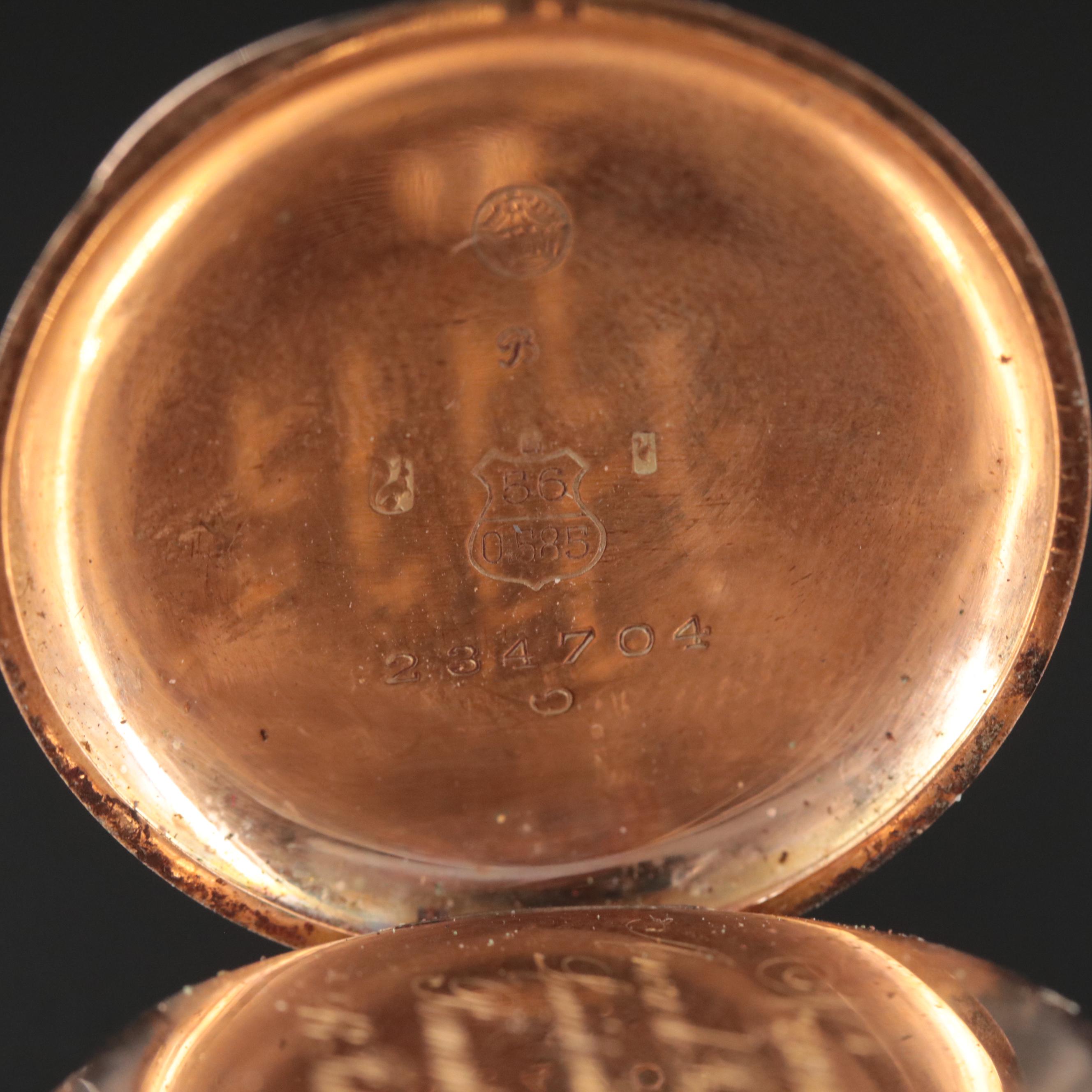 14K German Hallmarked Swiss Movement Pocket Watch