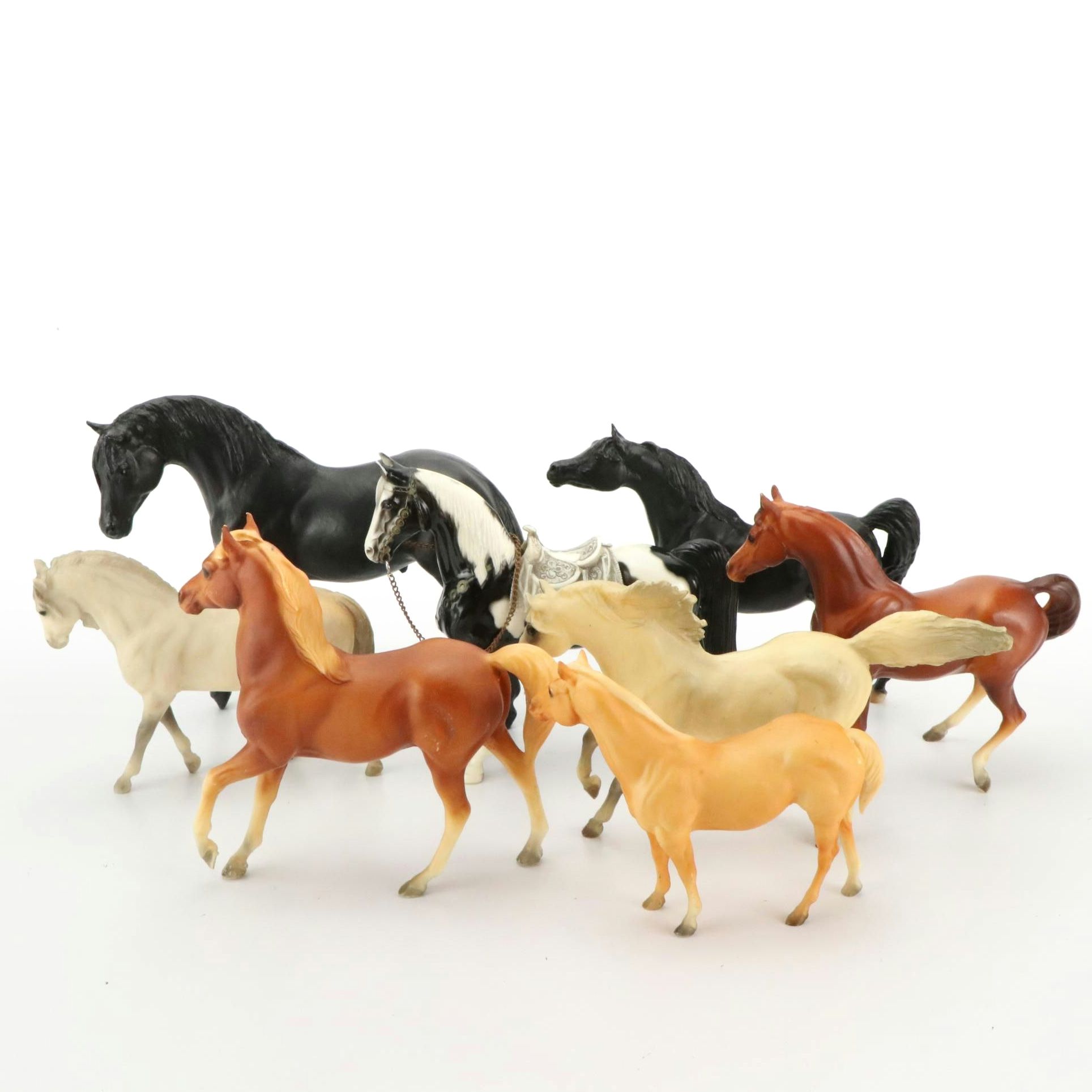 Beyer Plastic Horse with Plastic Saddle and More Beyer Horses