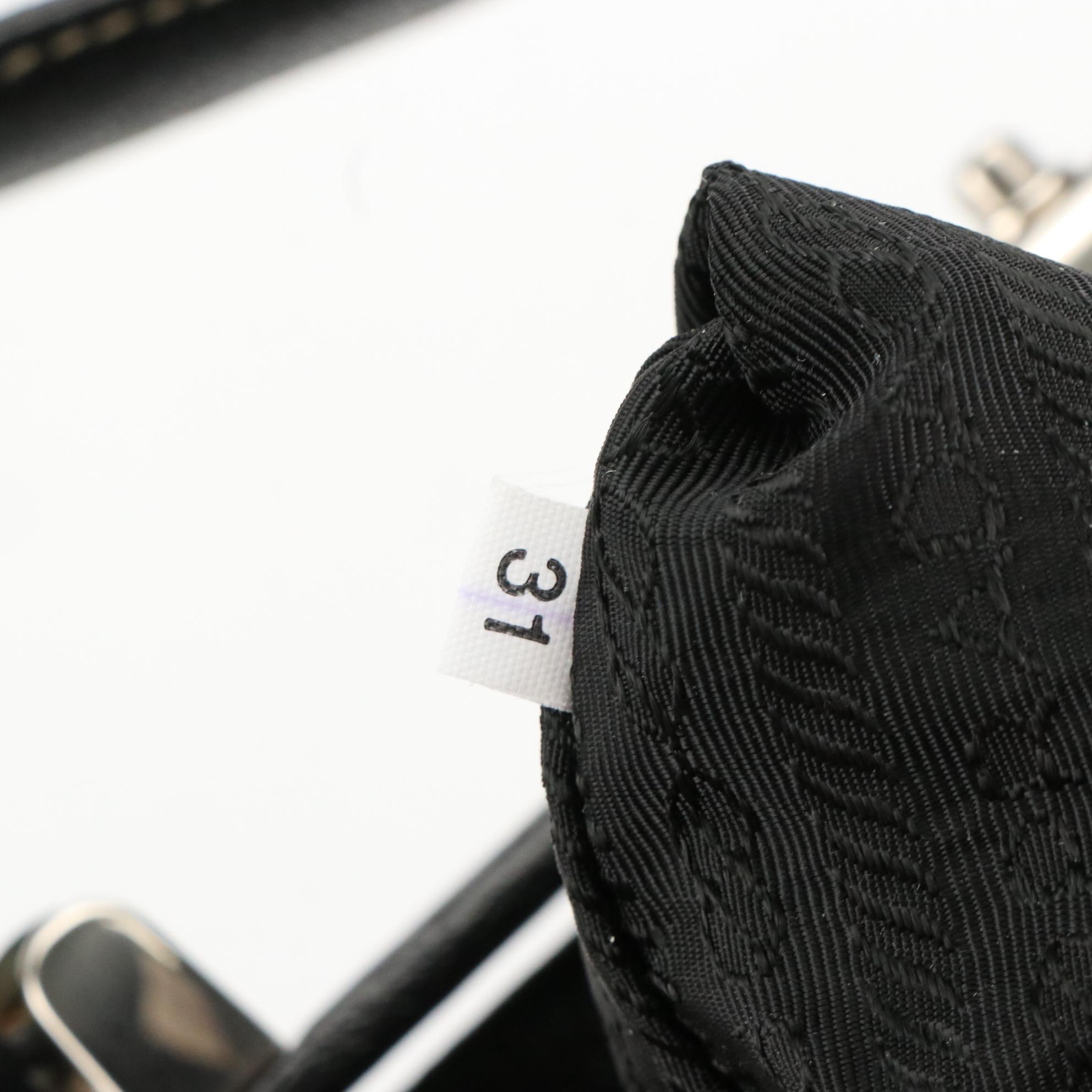 Prada Top Handle Hinge Frame Satchel B11242 in Nero Madras Leather