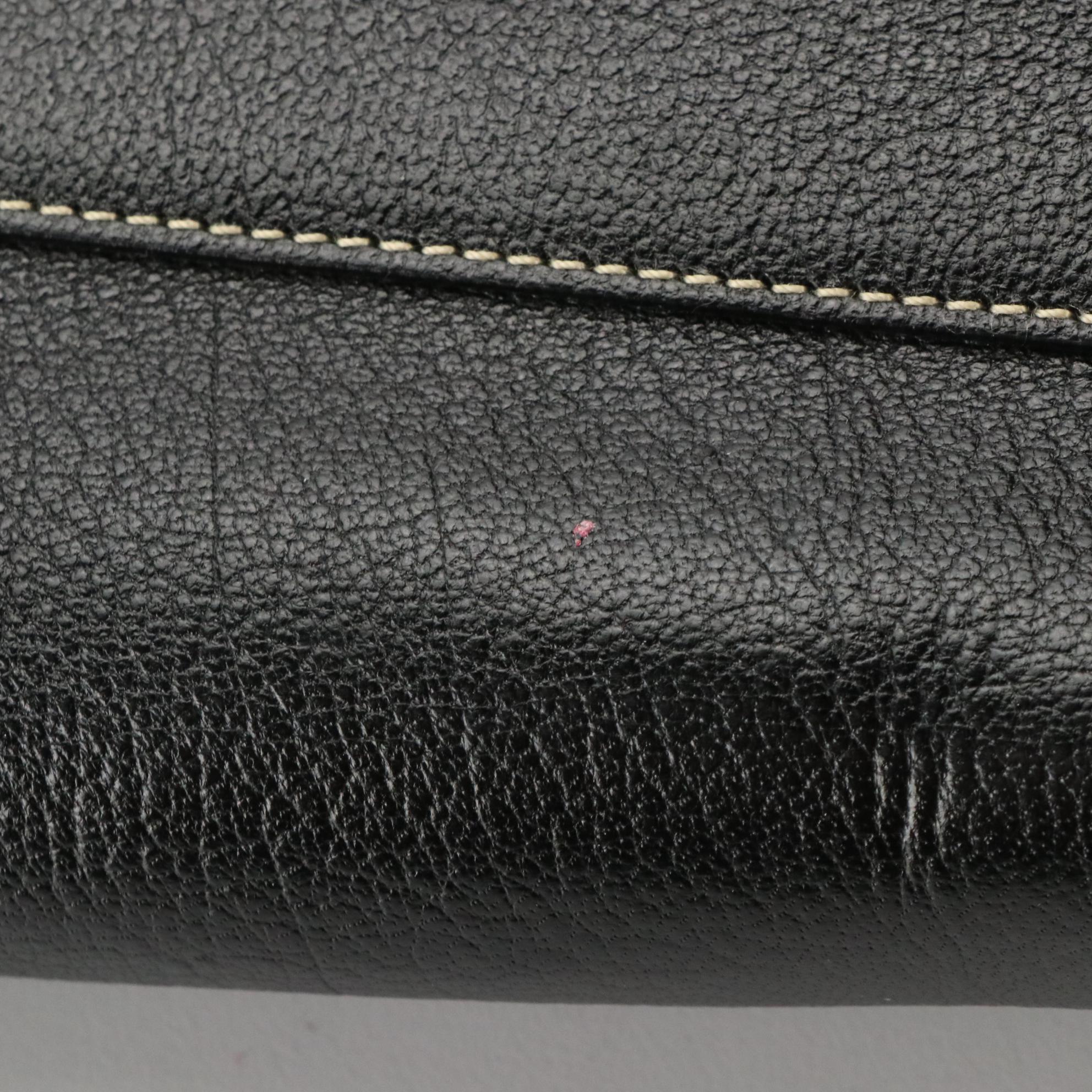 Prada Top Handle Hinge Frame Satchel B11242 in Nero Madras Leather