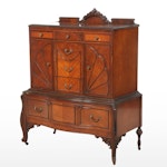 Louis XV Style Walnut and Burlwood Chest of Drawers, Early 20th Century