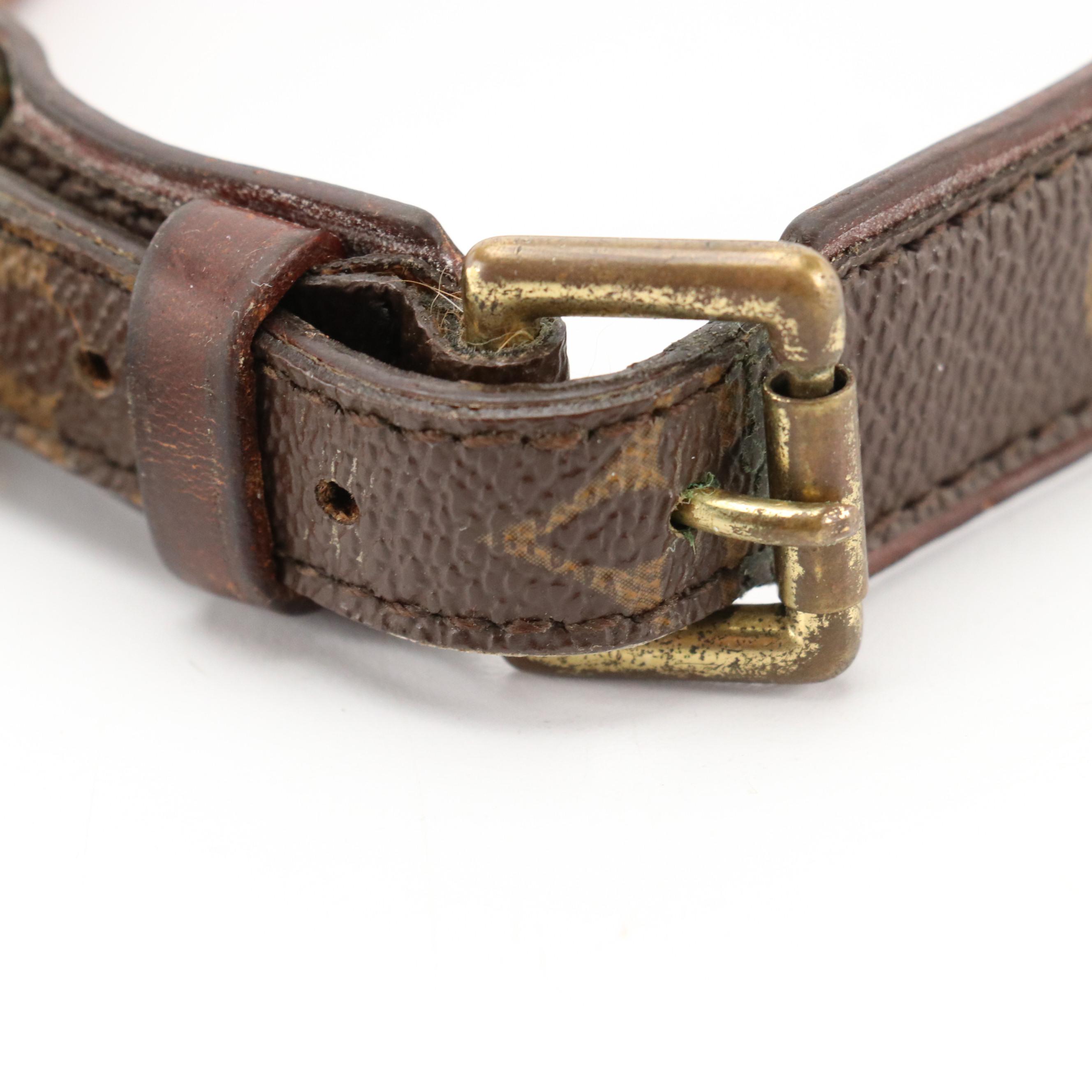 Louis Vuitton Dog Collar in Brown Monogram Canvas